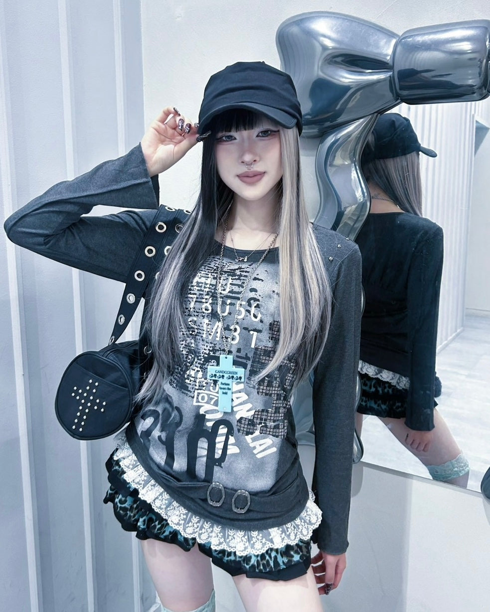 国際配送【BABY09】graphic lace long sleeve