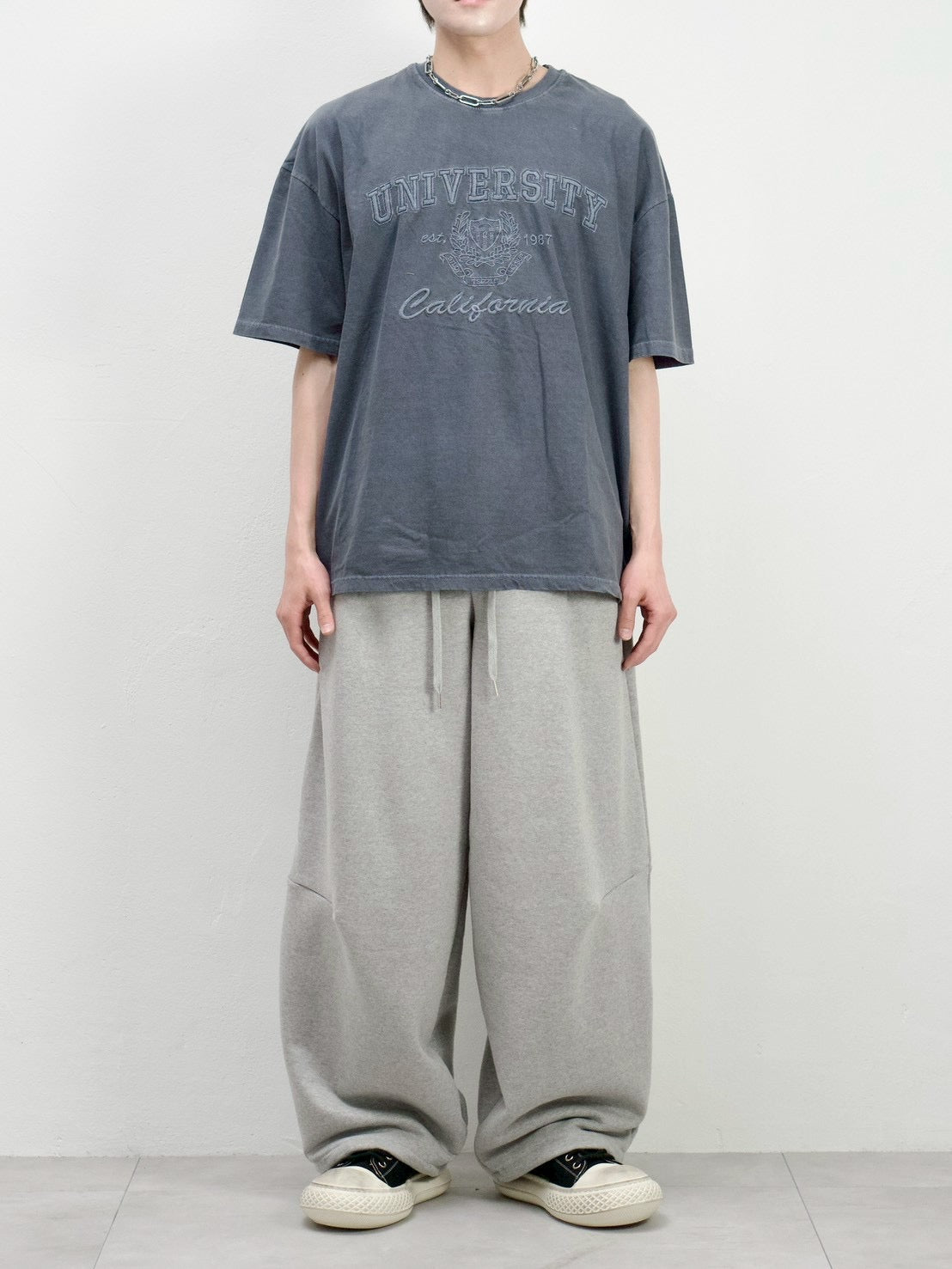 【Chikashitsu +】curved balloon sweat pants (2color)
