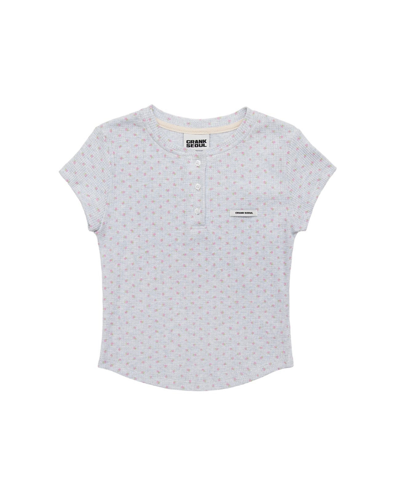 【CRANK】FLOWER HENLEY NECK TOP