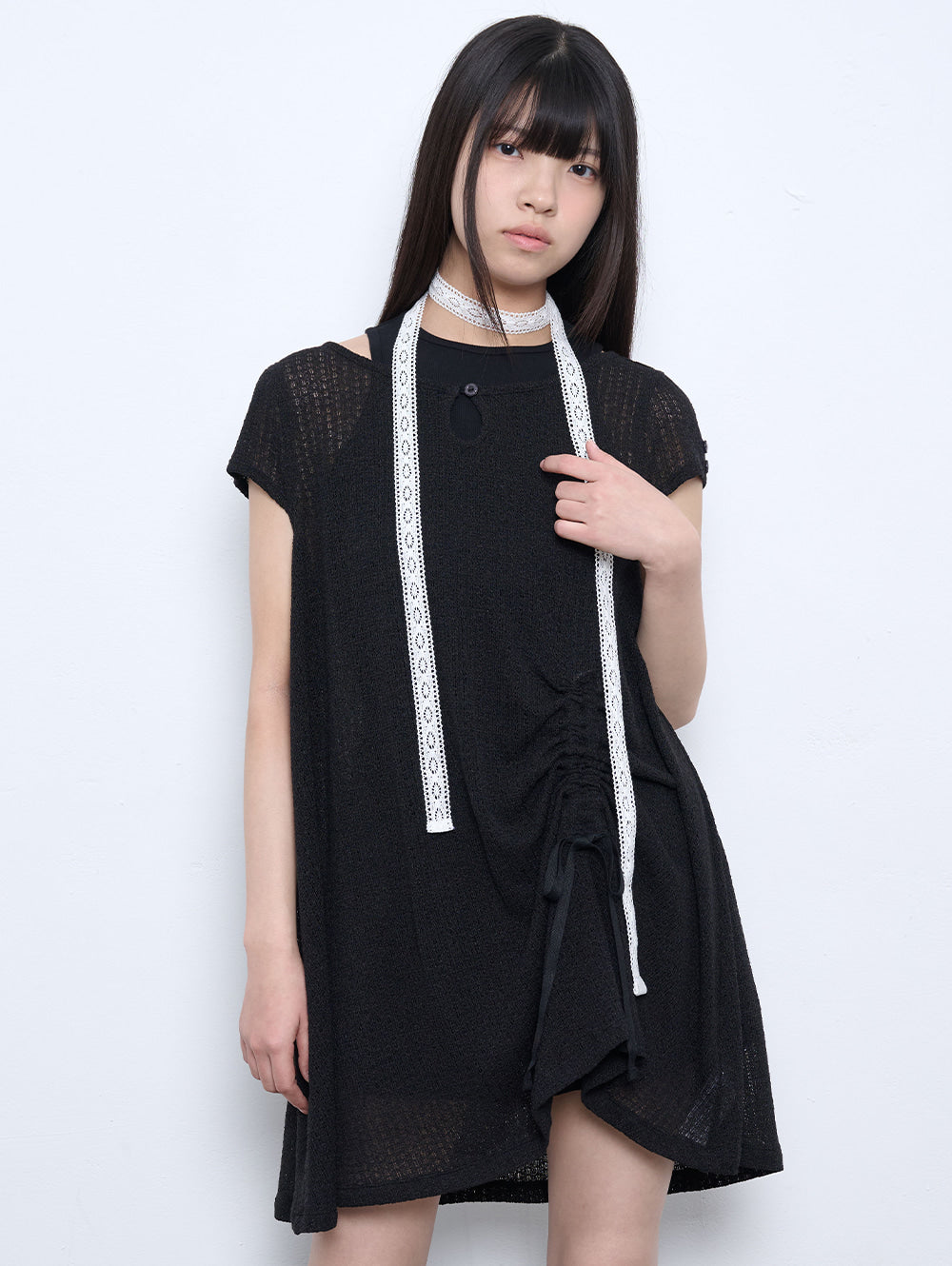 【TUOMIO】CROCHET MINI DRESS