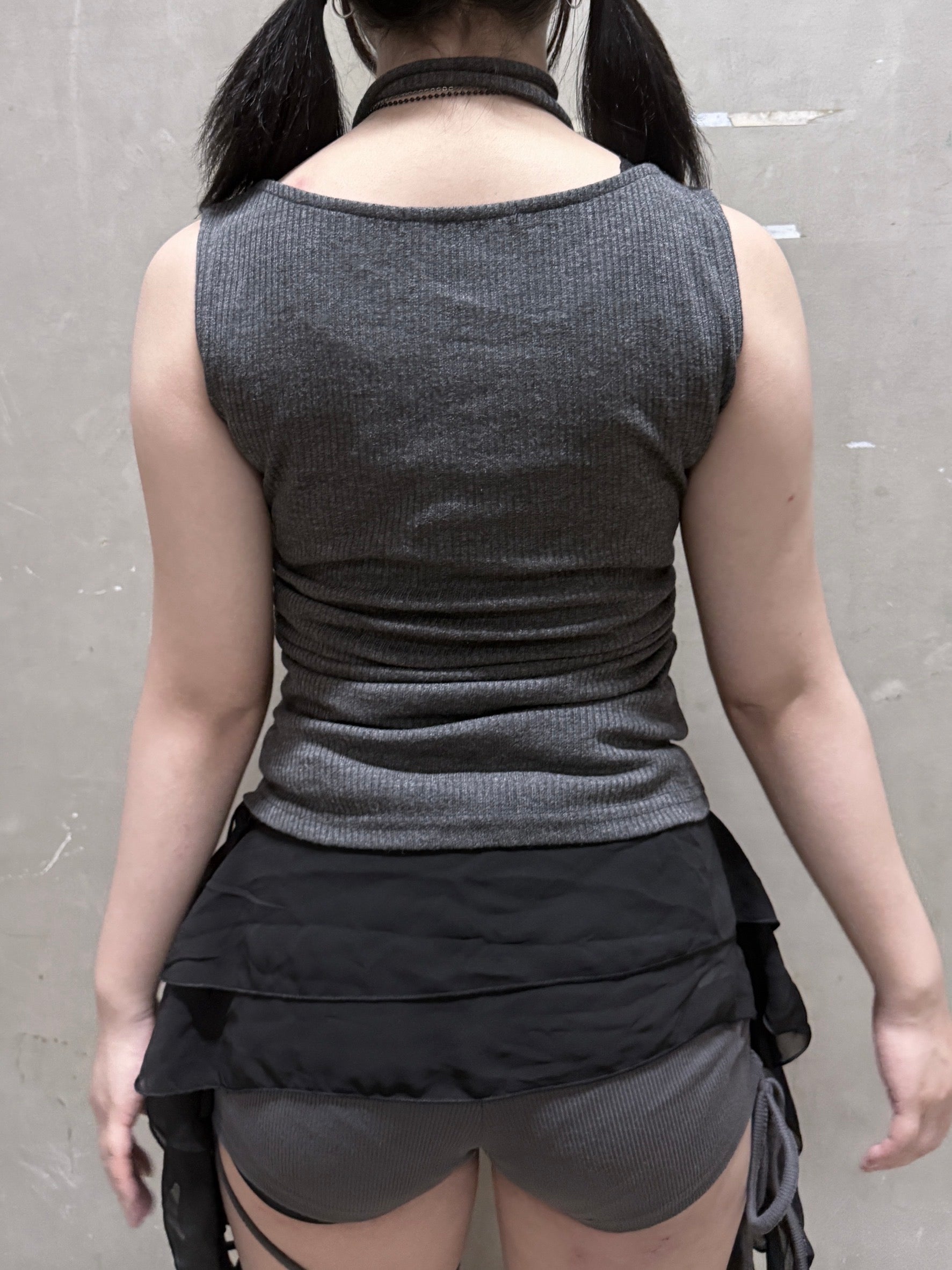 受注制【nmtc+】Doodle Lace Sleeveless Tee Muffler Set (2color)