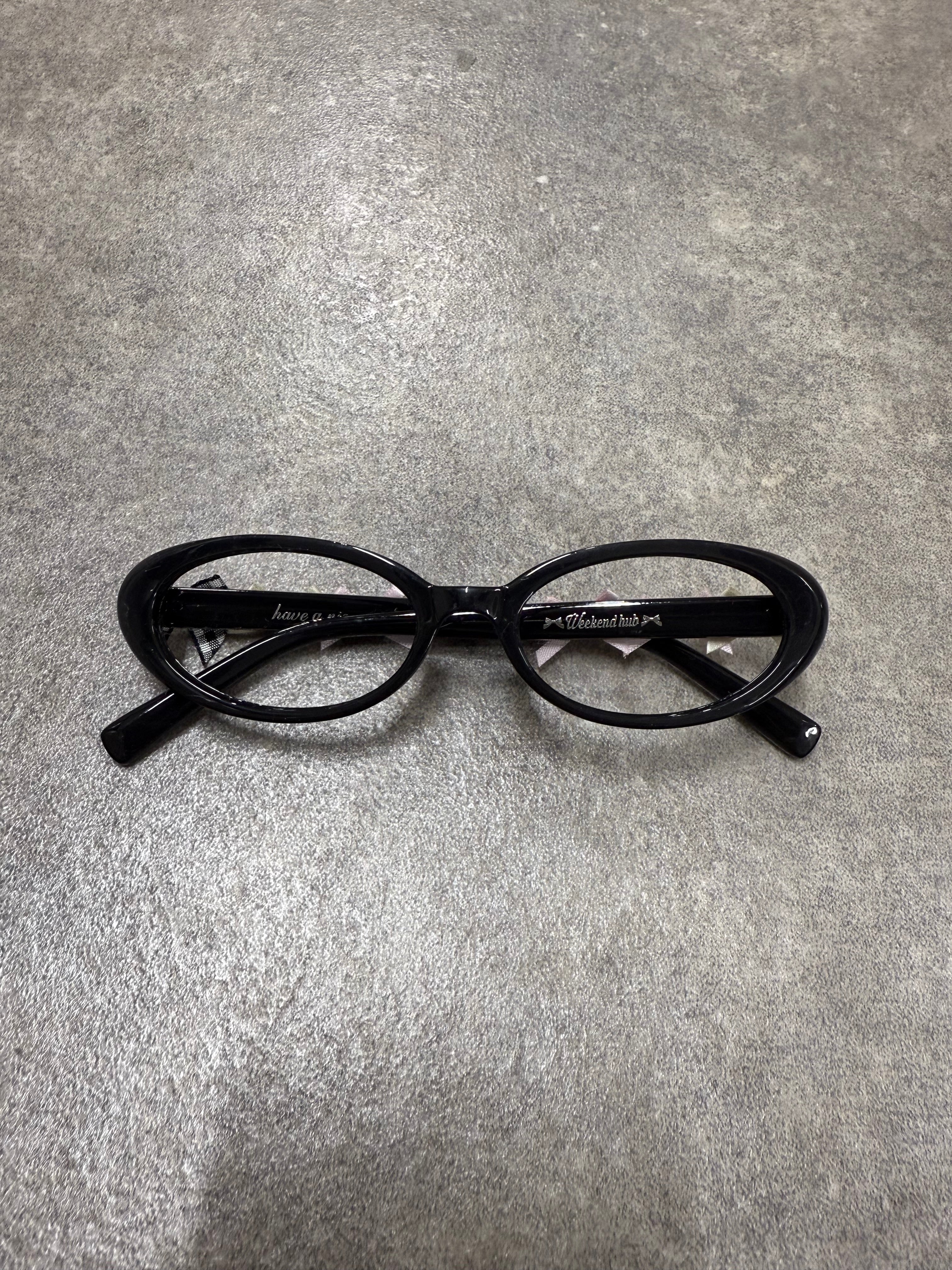 【Nerd out XU】ribbon design oval glasses