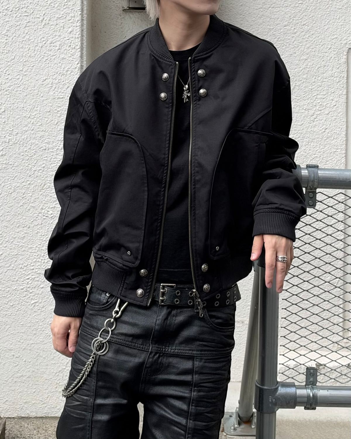 大阪店WEB限定受注制【Chikashitsu +】cropped heavy nylon MA-1 (2color)