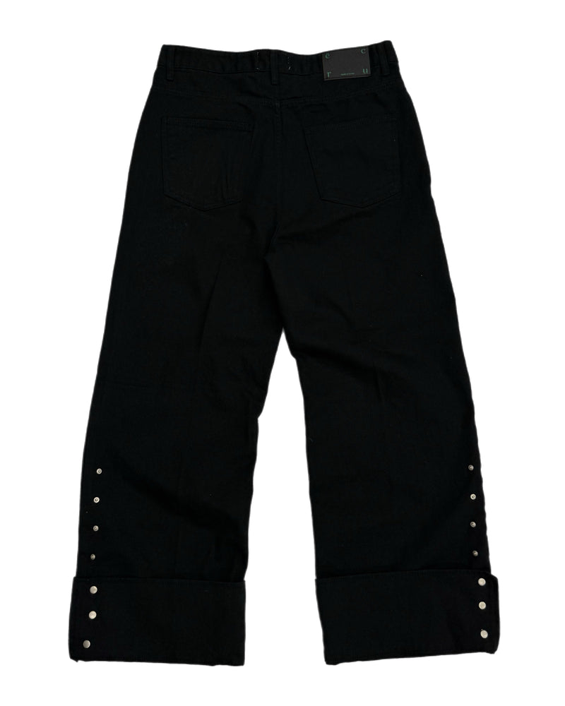 受注制【Chikashitsu +】hem button cotton pants