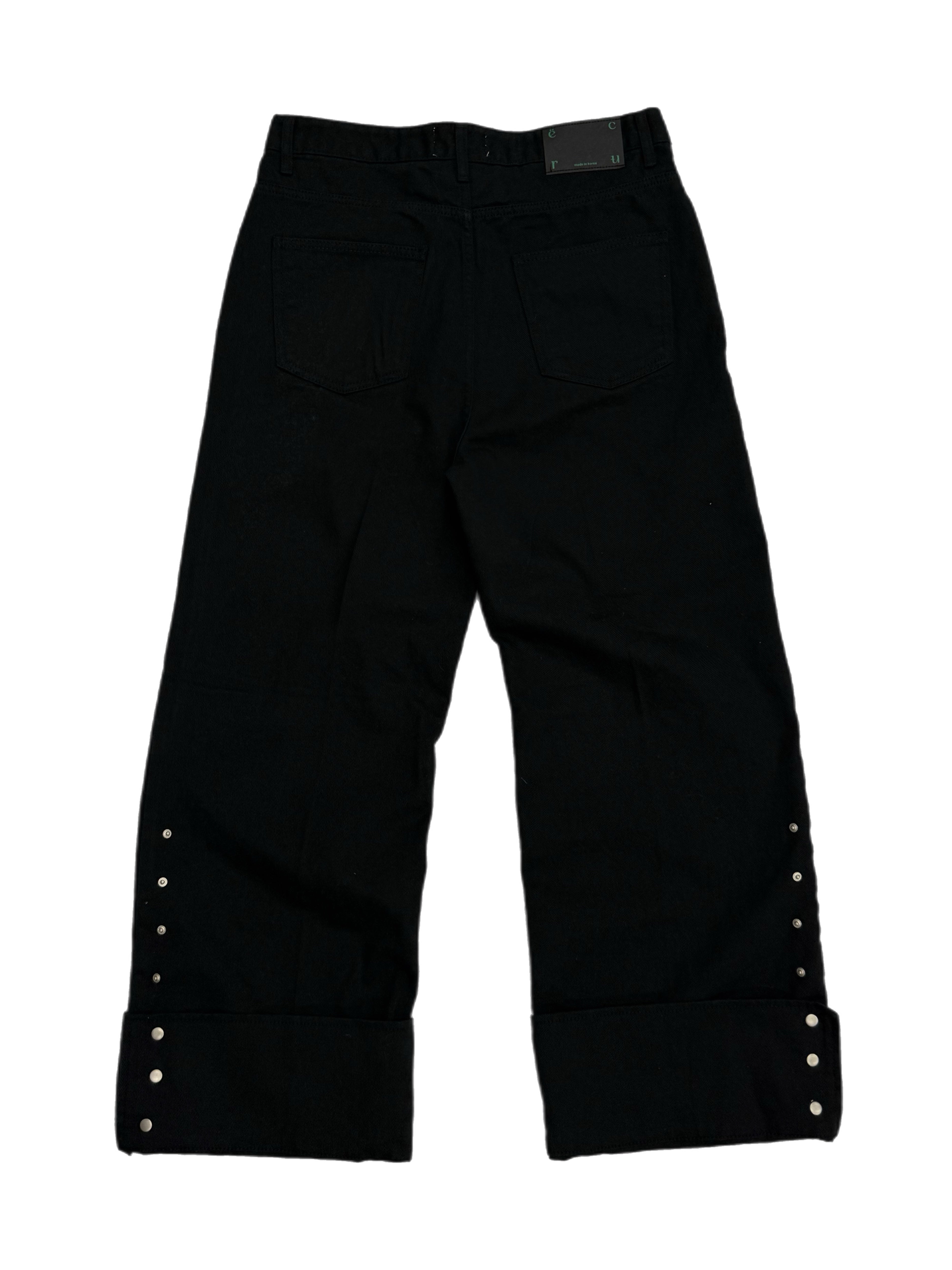 受注制【Chikashitsu +】hem button cotton pants