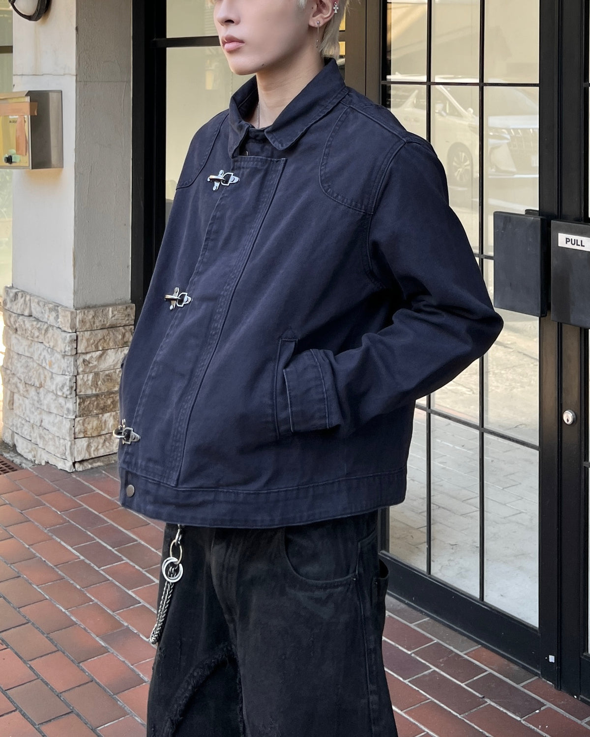 大阪店WEB限定受注制【Chikashitsu +】design hook cropped jacket (3color)