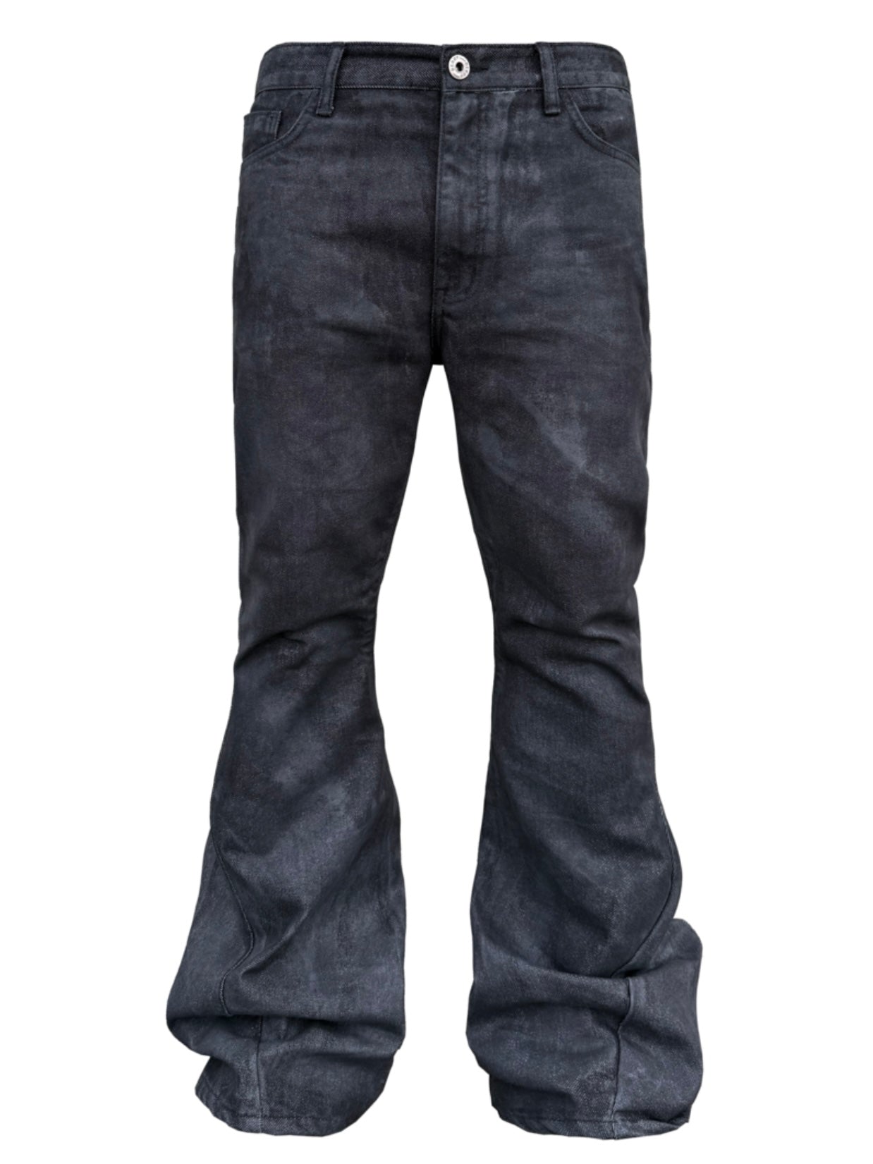 【BEBOF】Black Side Cut Flared Jeans