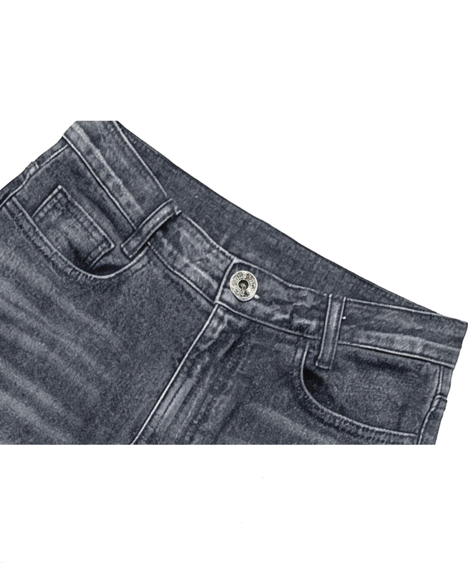【BLR BLUER】Crush Double Line Washing Denim Pants