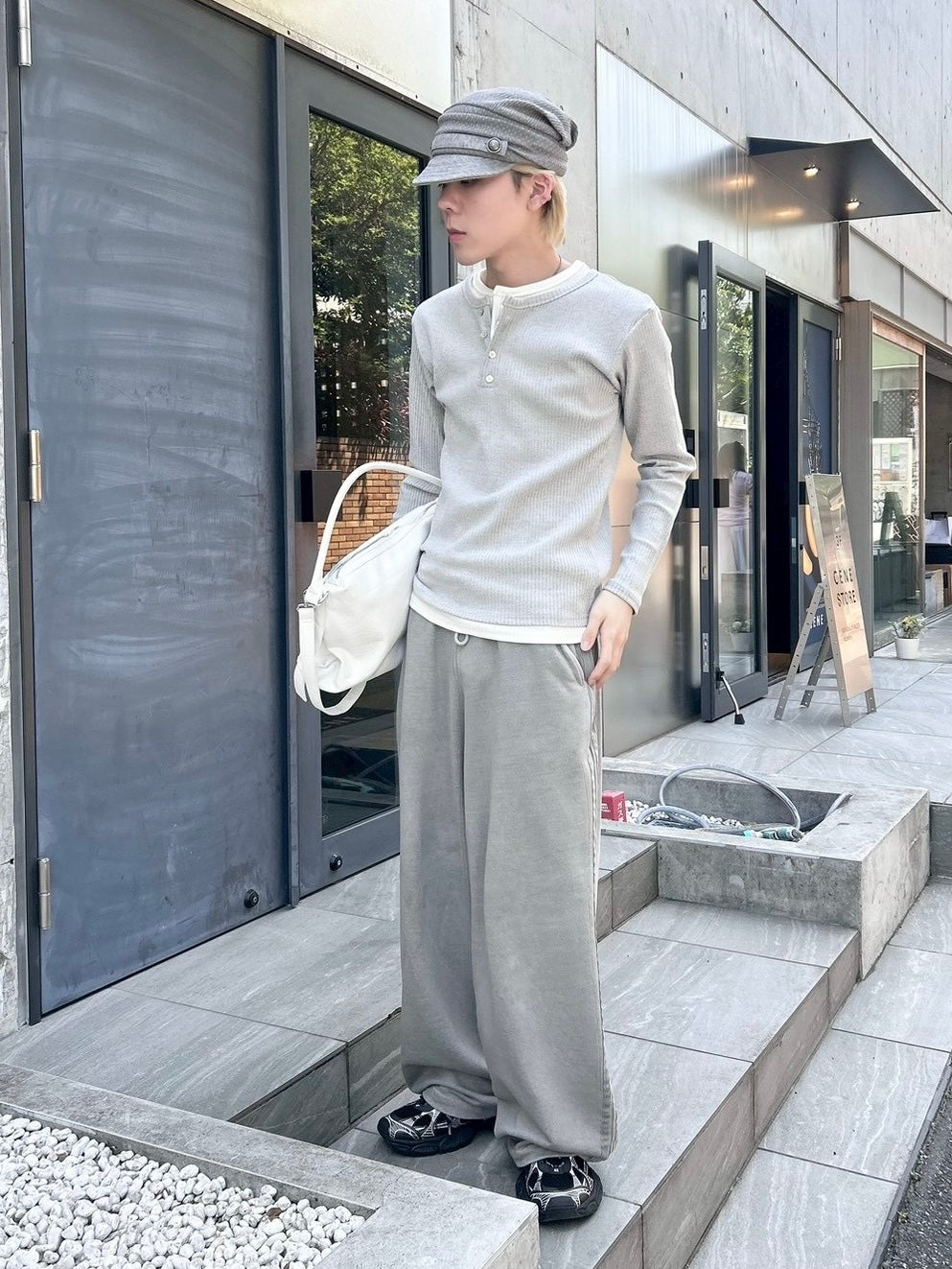 4/25 20:00発売 受注制【nmtc+】layered henry neck long sleeve (2color)