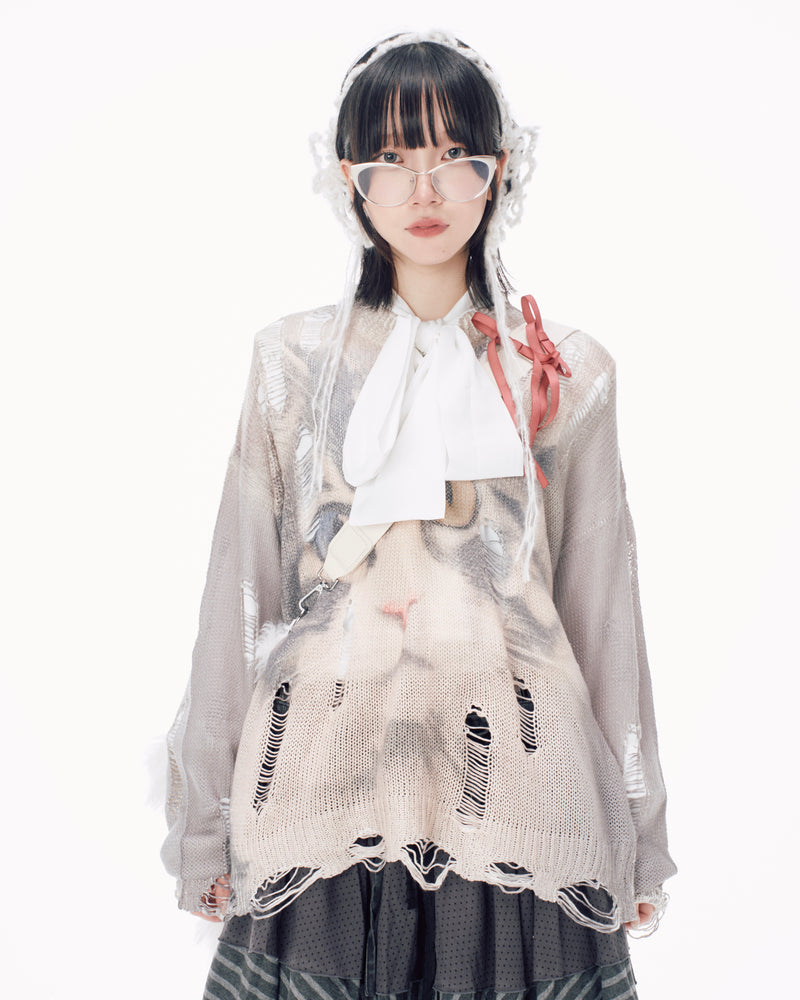 国際配送【Nerd out XU】big cat eye glasses