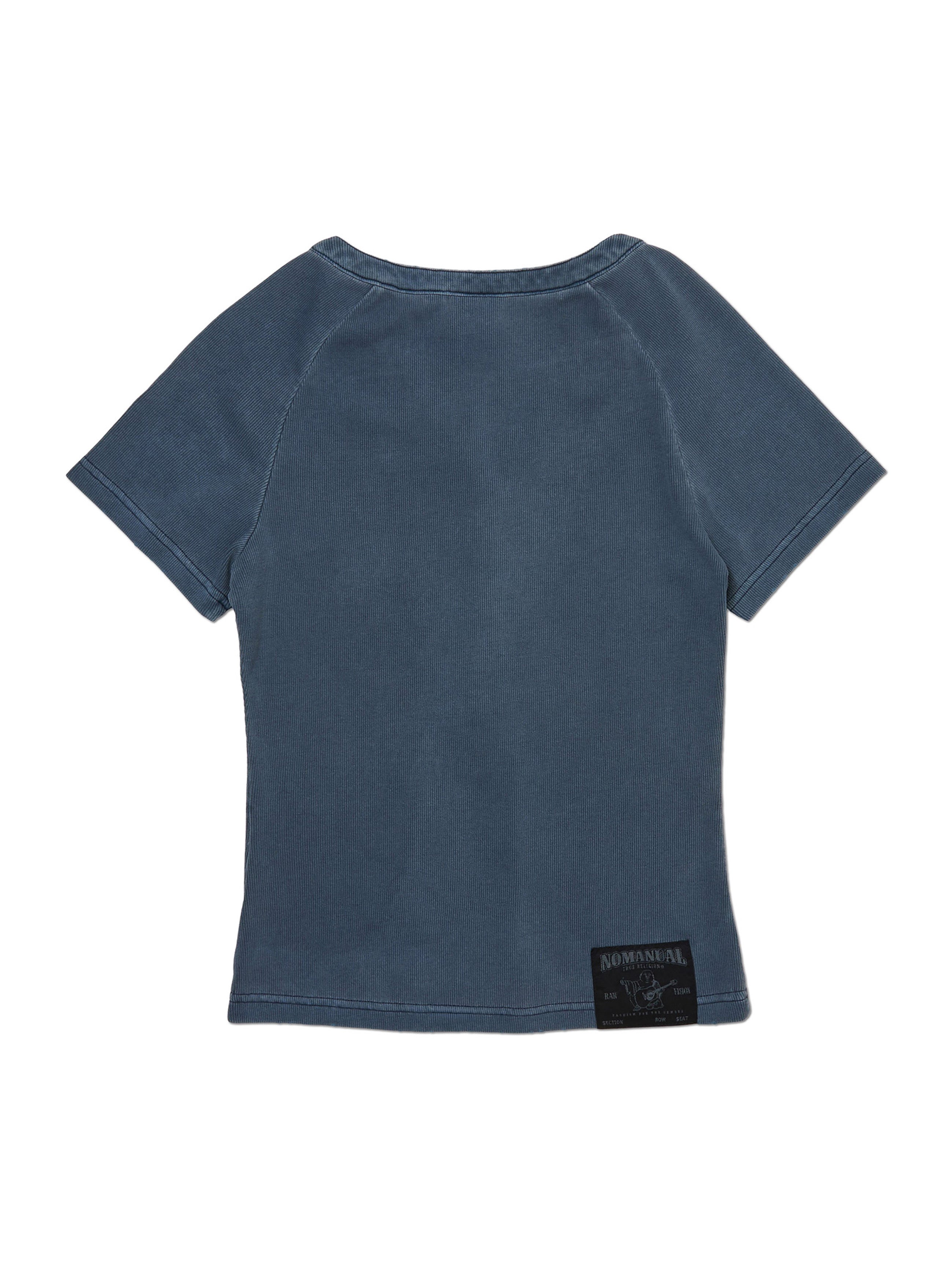 【NOMANUAL×TRUE RELIGION】NO RELIGION HENLEY BABY TEE