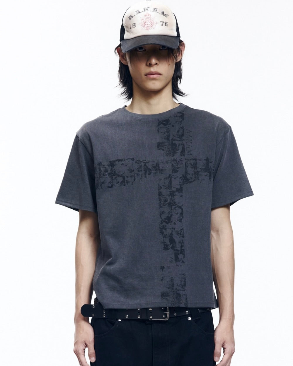 【AAKAM】Mosaic Cross Half Top