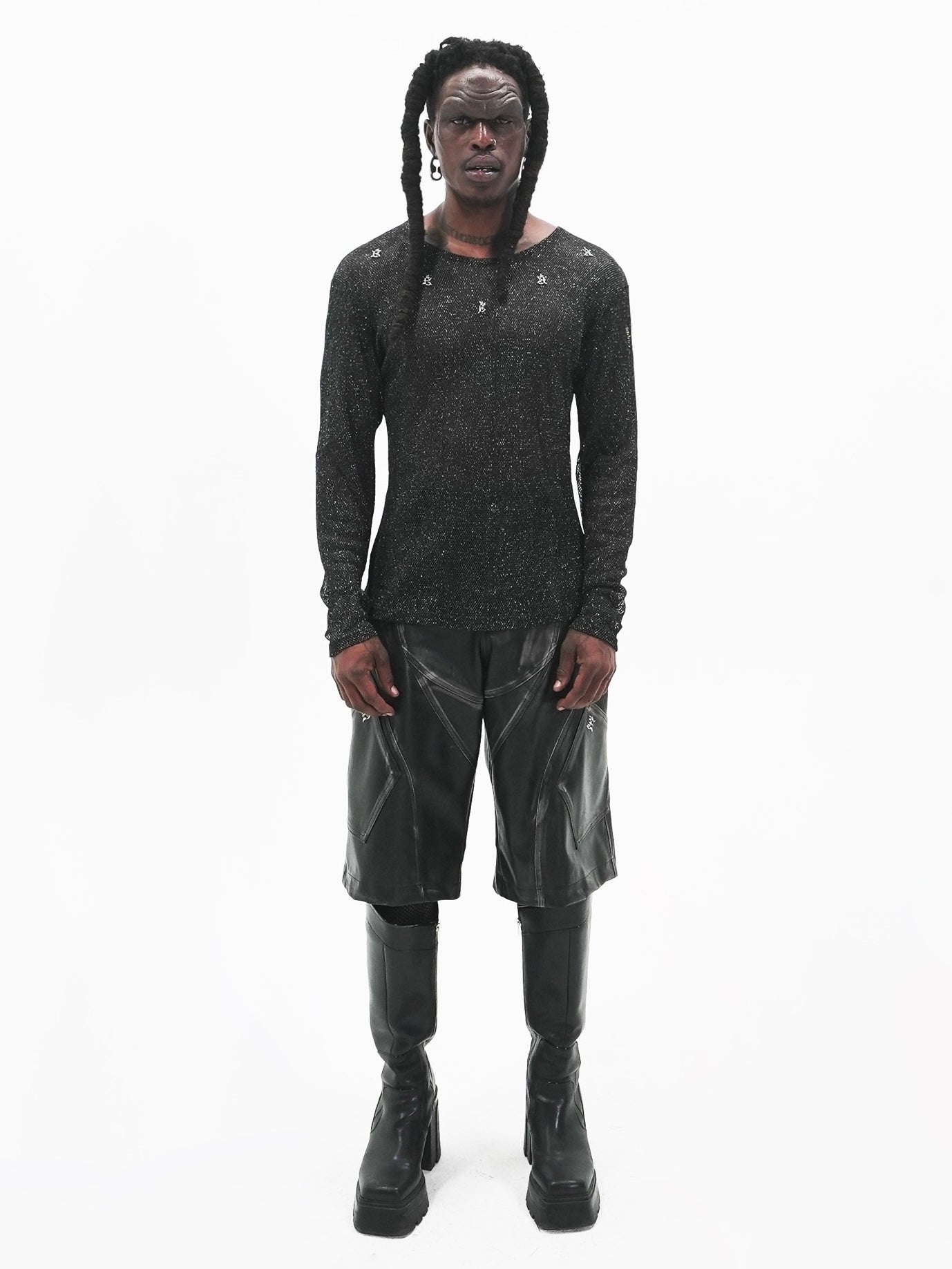 【E RIN AI E】E STARDUST MESH LONG SLEEVE TEE