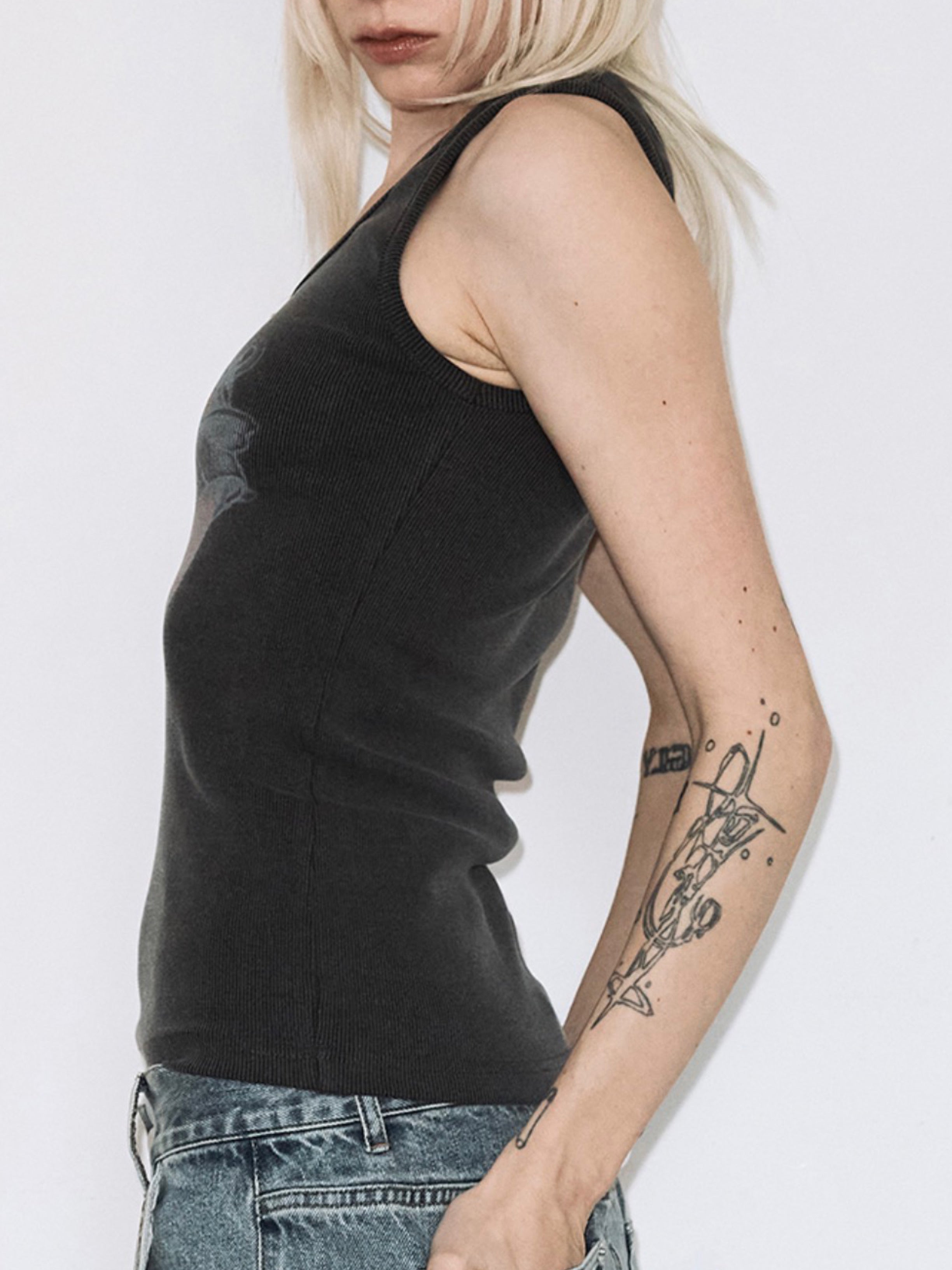 【FANCY CLUB】WASHED HEART SLEEVELESS