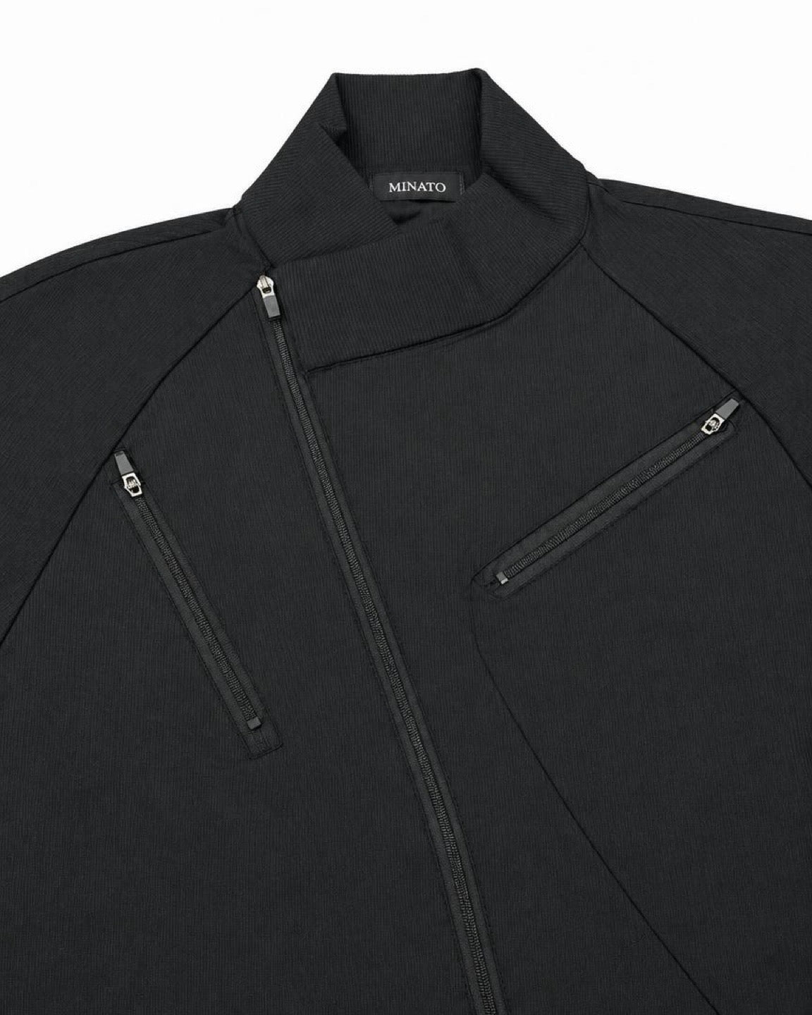 受注制【nmtc+】Asymmetric pocket zip-up Slim Jacket