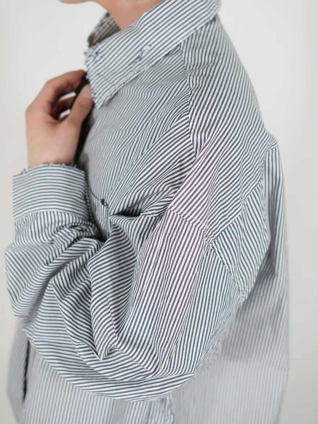 受注制【Chikashitsu +】vintage like stripe shirt