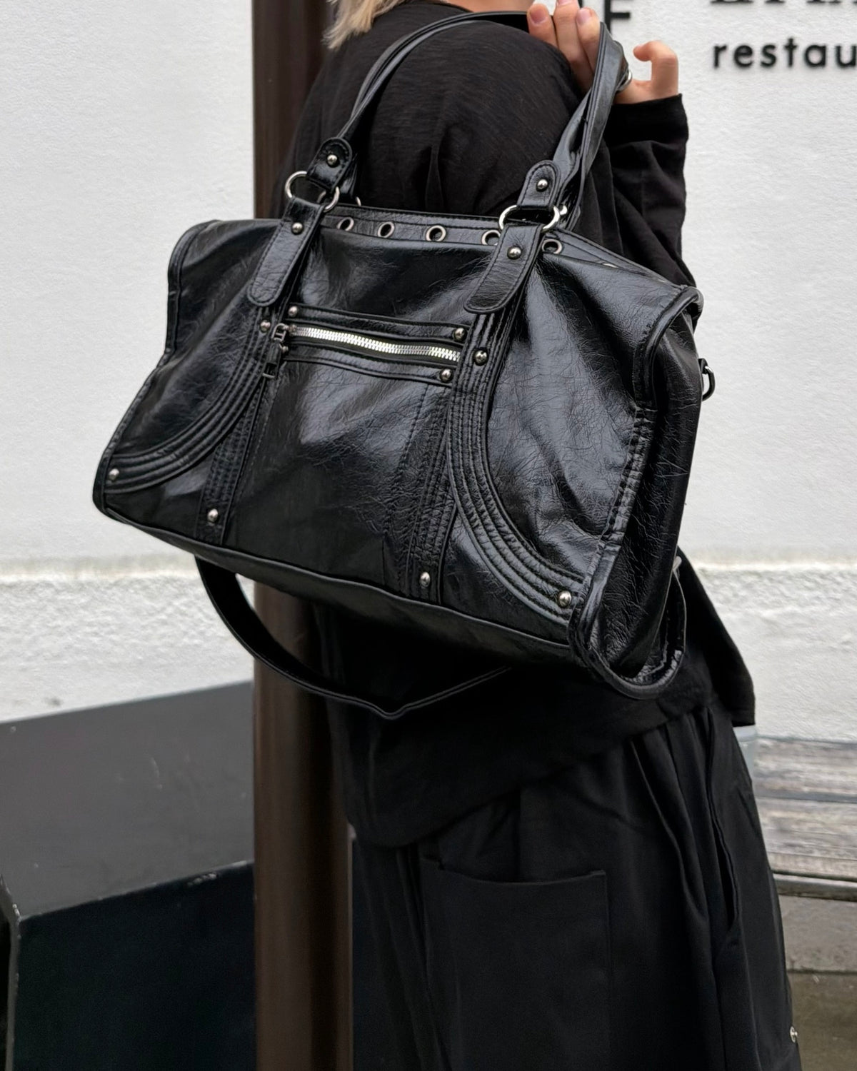 国際配送【RENOL】2way faux leather boston bag