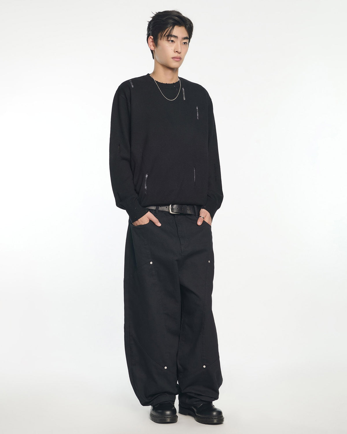 【NOMANUAL】DAMAGED WOOL KNIT