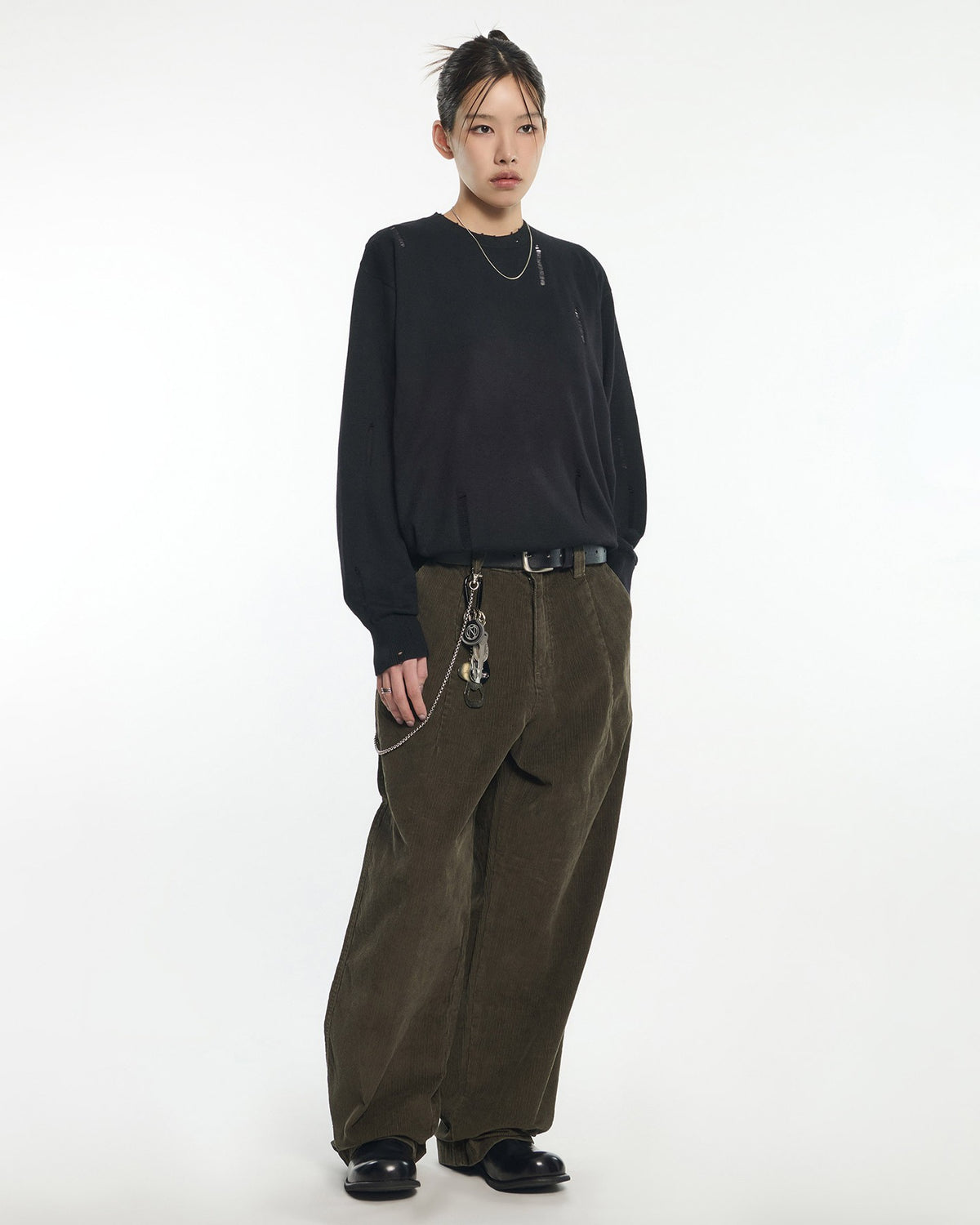 【NOMANUAL】DAMAGED WOOL KNIT