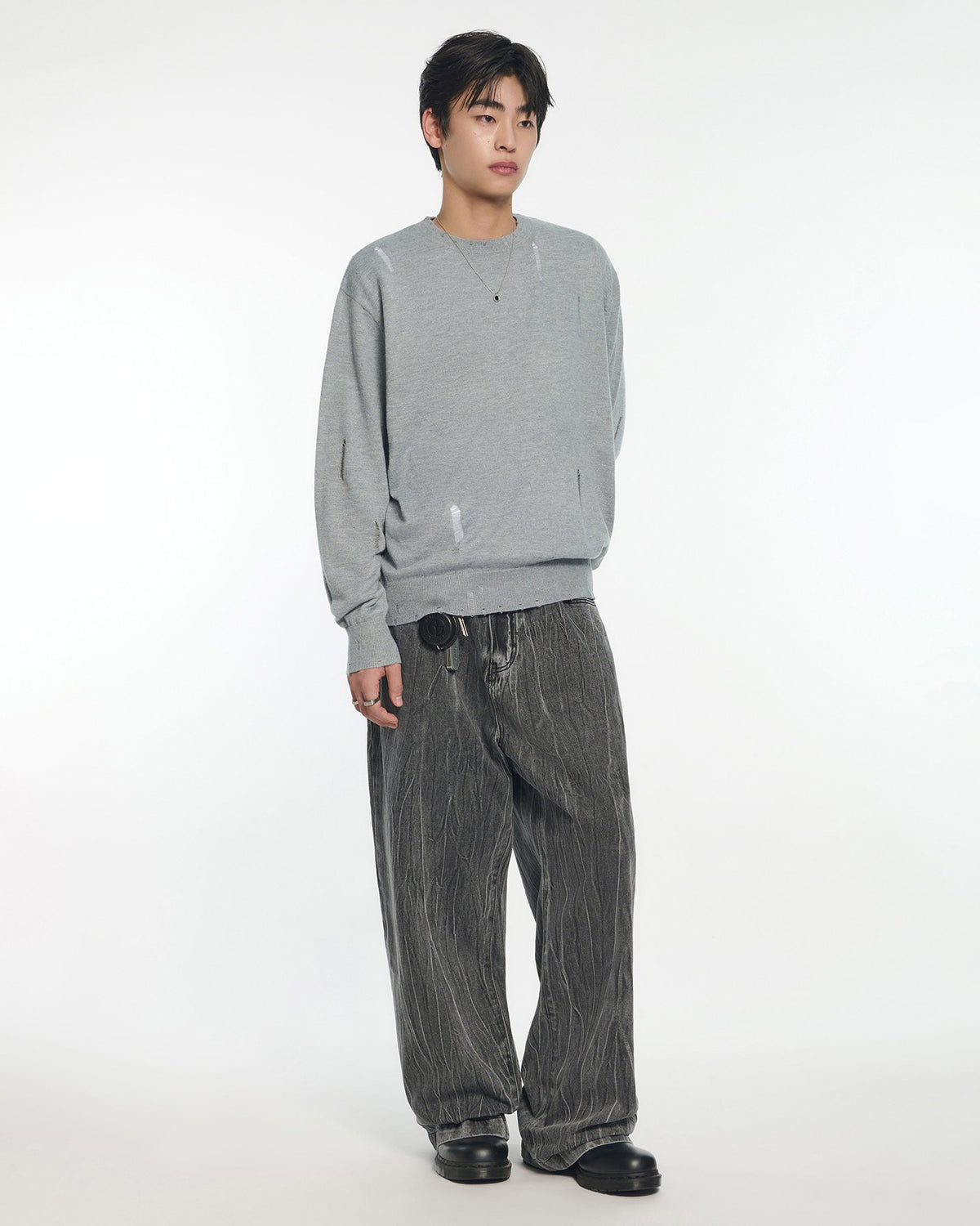 【NOMANUAL】DAMAGED WOOL KNIT