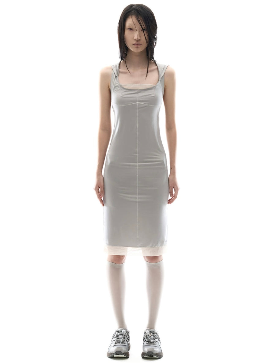 【OJOS】Flatseam Halter Midi Dress