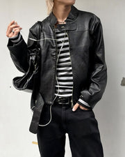 国際配送【RENOL】faux leather biker jacket