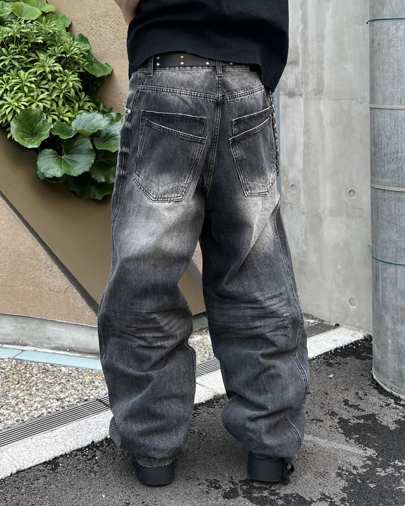 大阪店WEB限定受注制【Chikashitsu +】double back pocket denim pants (2color)