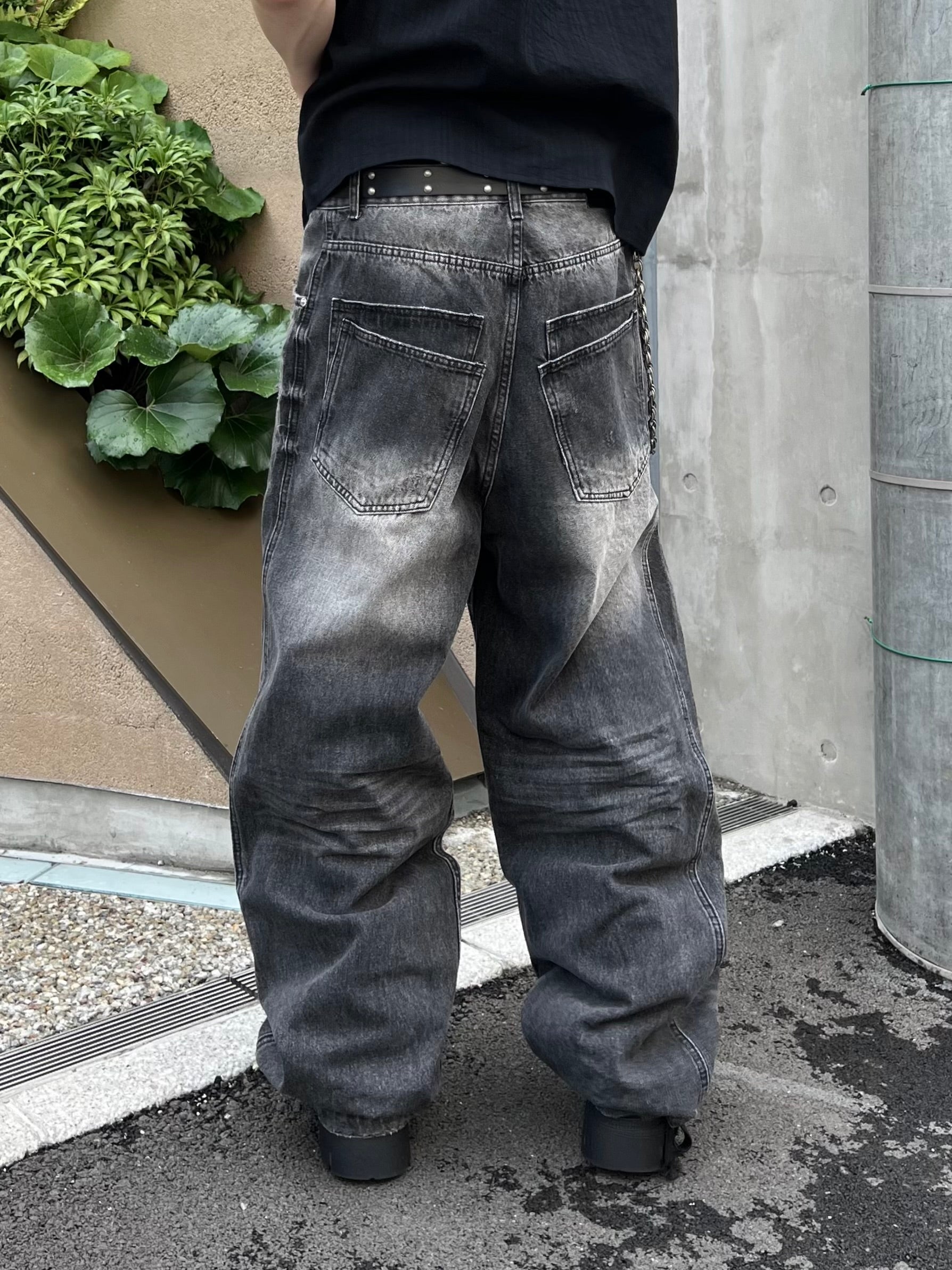 大阪店WEB限定受注制【Chikashitsu +】double back pocket denim pants (2color)