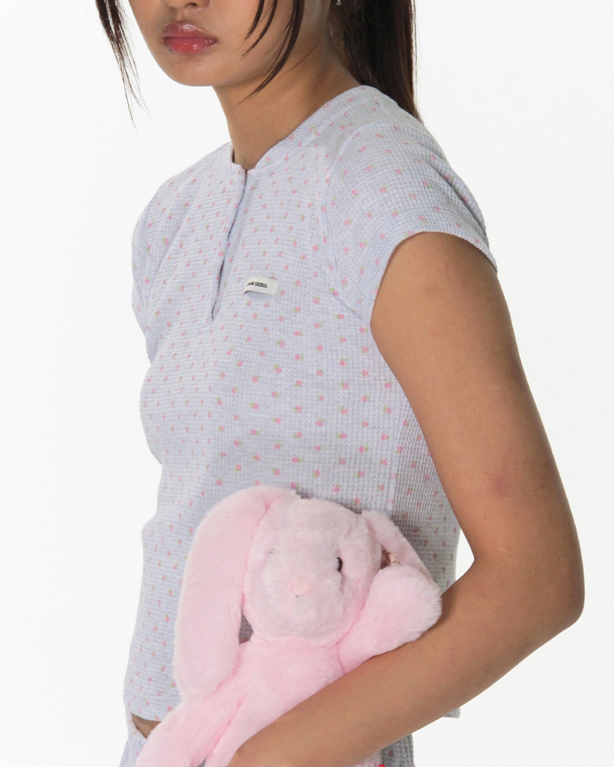 【CRANK】FLOWER HENLEY NECK TOP