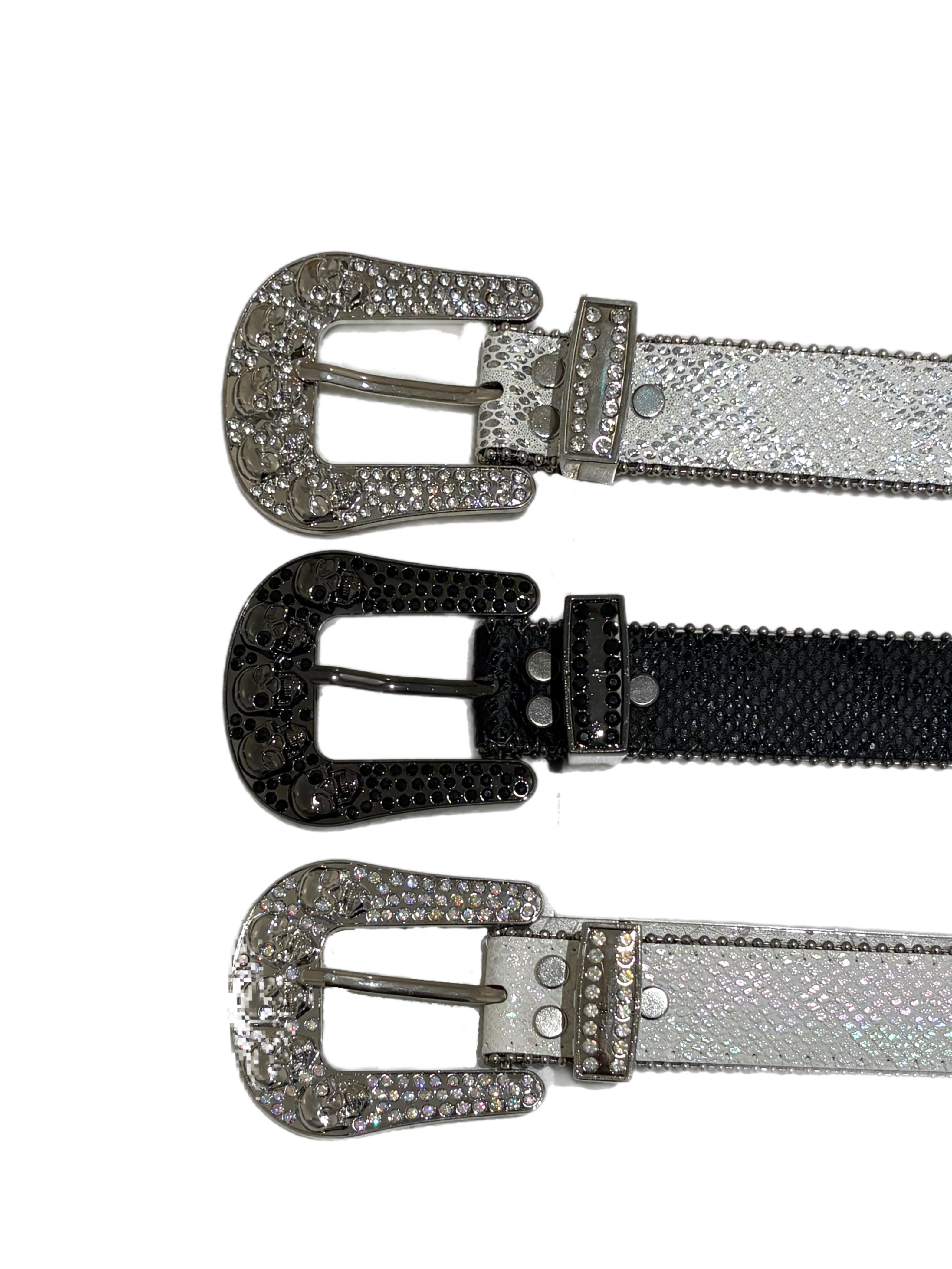 国際配送【BABY09】 Skull Studded Belt (3color)