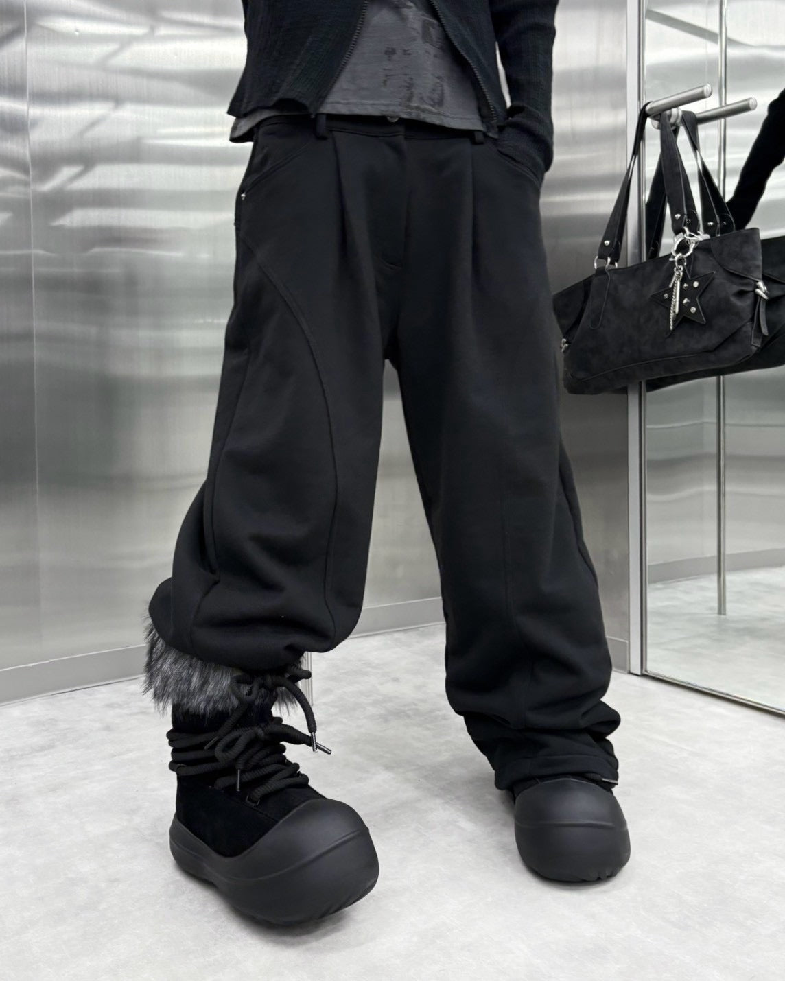 受注制【nmtc+】Curved Seam Wide Sweat Pants (2color)