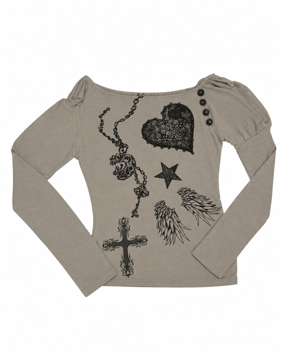 国際配送【BABY09】one-shoulder graffiti tops