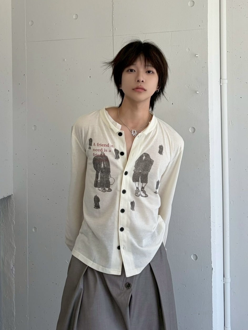国際配送【LUV CODE】stand collar shirt (2color)