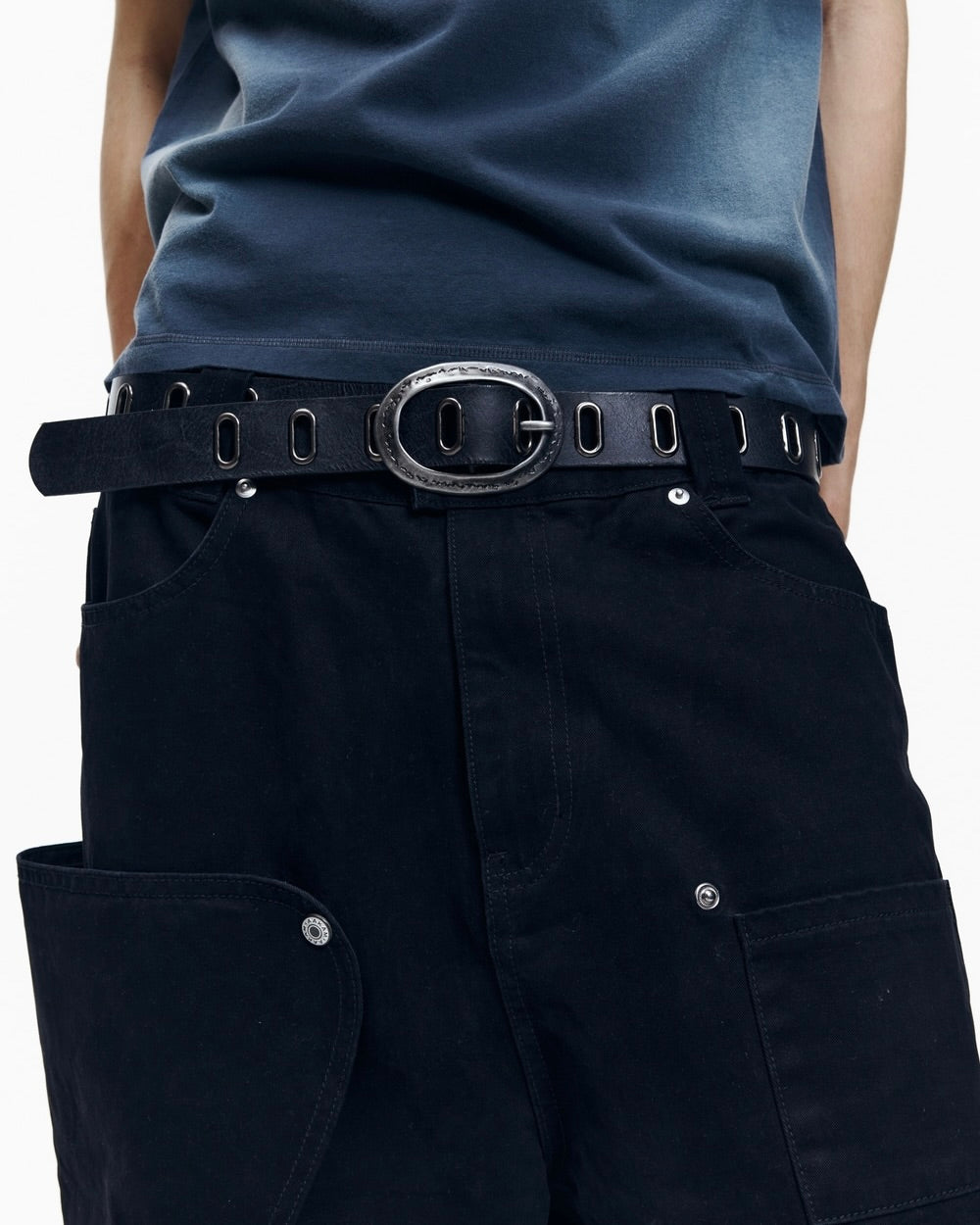 【AAKAM】All Over Eyelet Belt