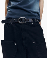 【AAKAM】All Over Eyelet Belt