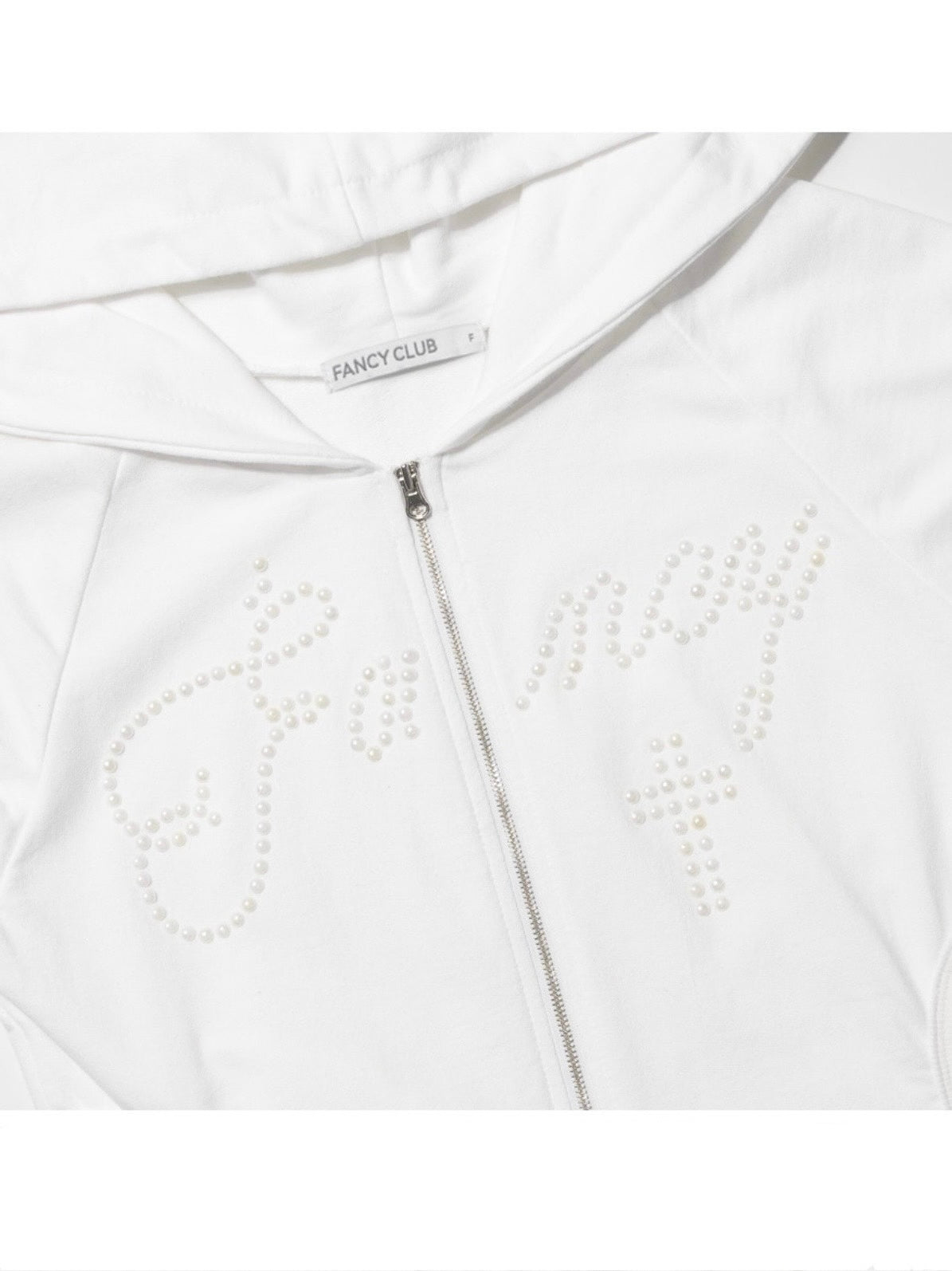 【FANCY CLUB】HOTFIX PUFF SLEEVE HOOD ZIP-UP