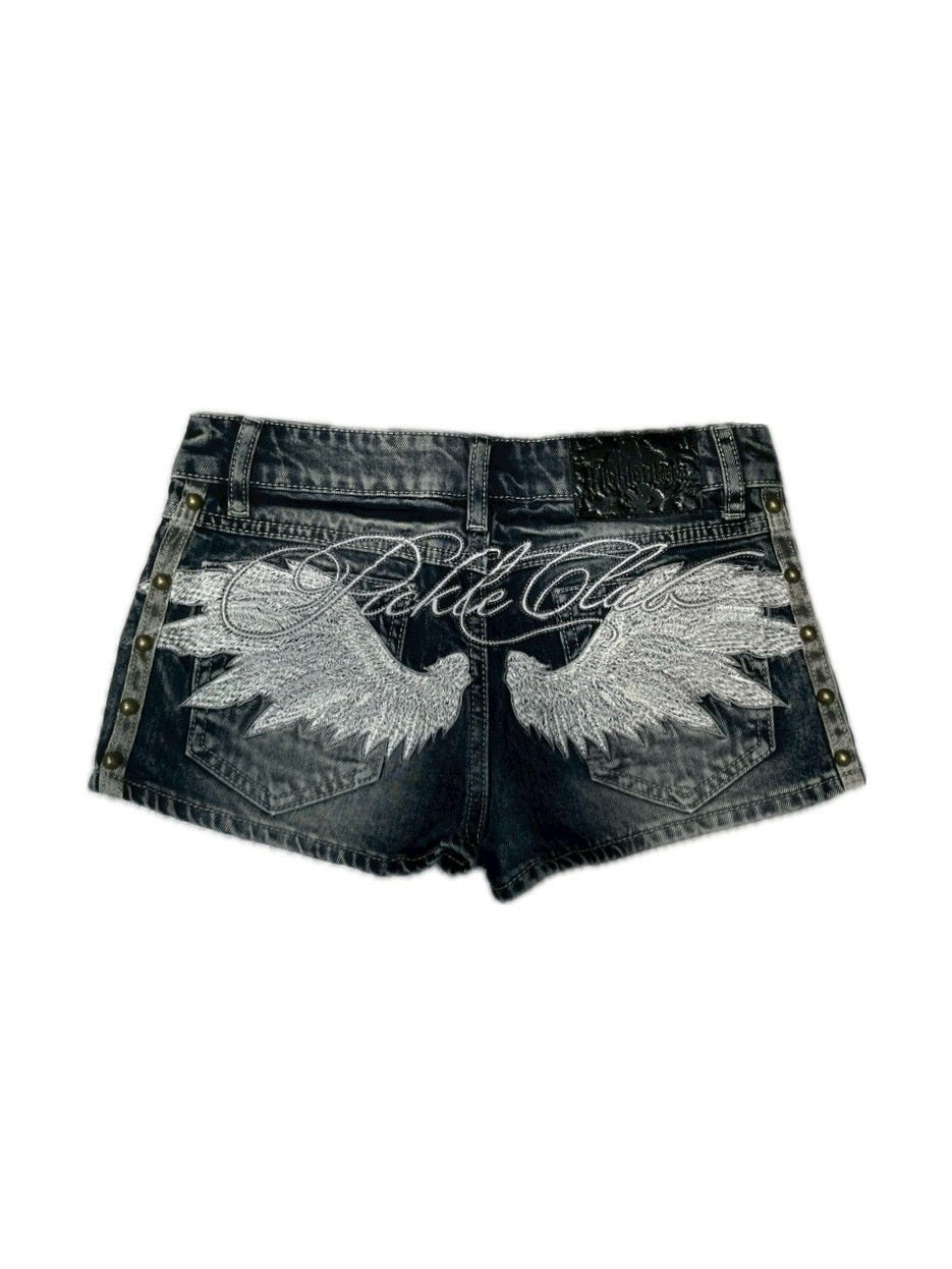 7/11 20:00発売　国際配送【BABY09】angel studs denim shorts (3color)