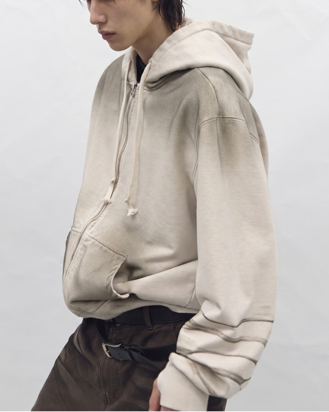 【BLR BLUER】Faded Layer Hoodie Zip-Up Jacket