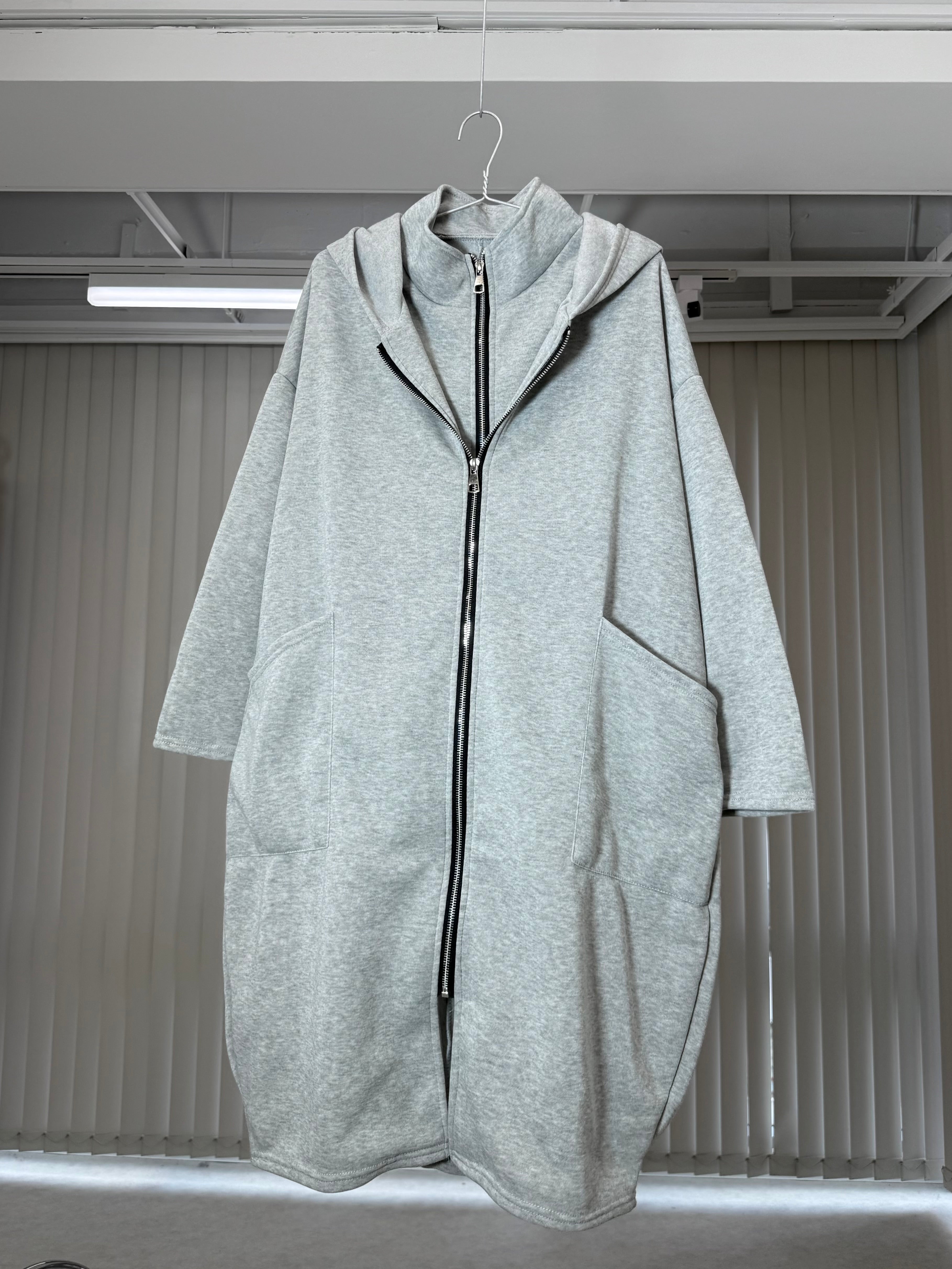 国際配送【Nerd out XU】big layered zip hoodie (2color) / 【ナードアウトエックスユー】ビックレイヤードジップフーディー