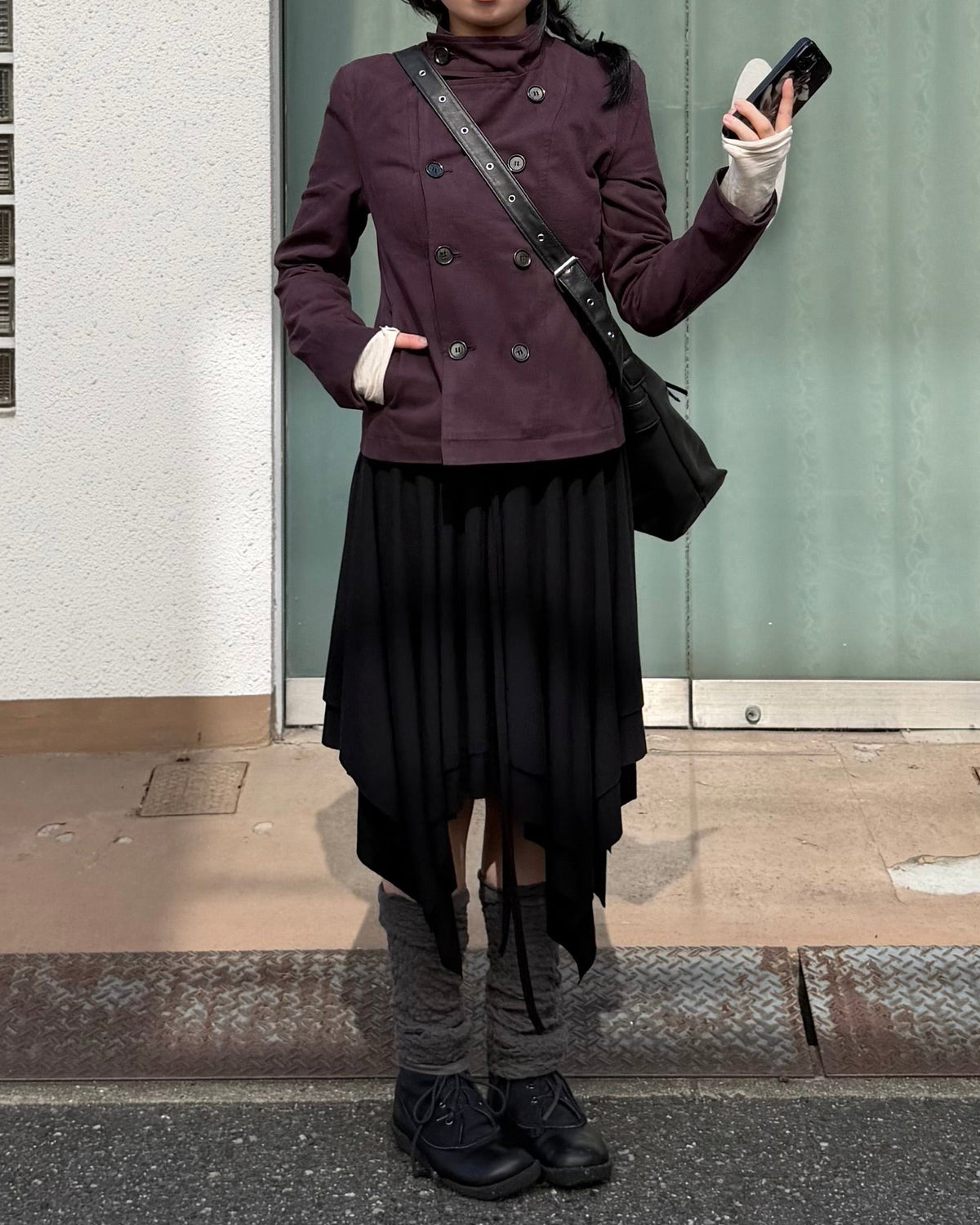 受注制【OaKS】low-neck slim-fit jacket (3color)