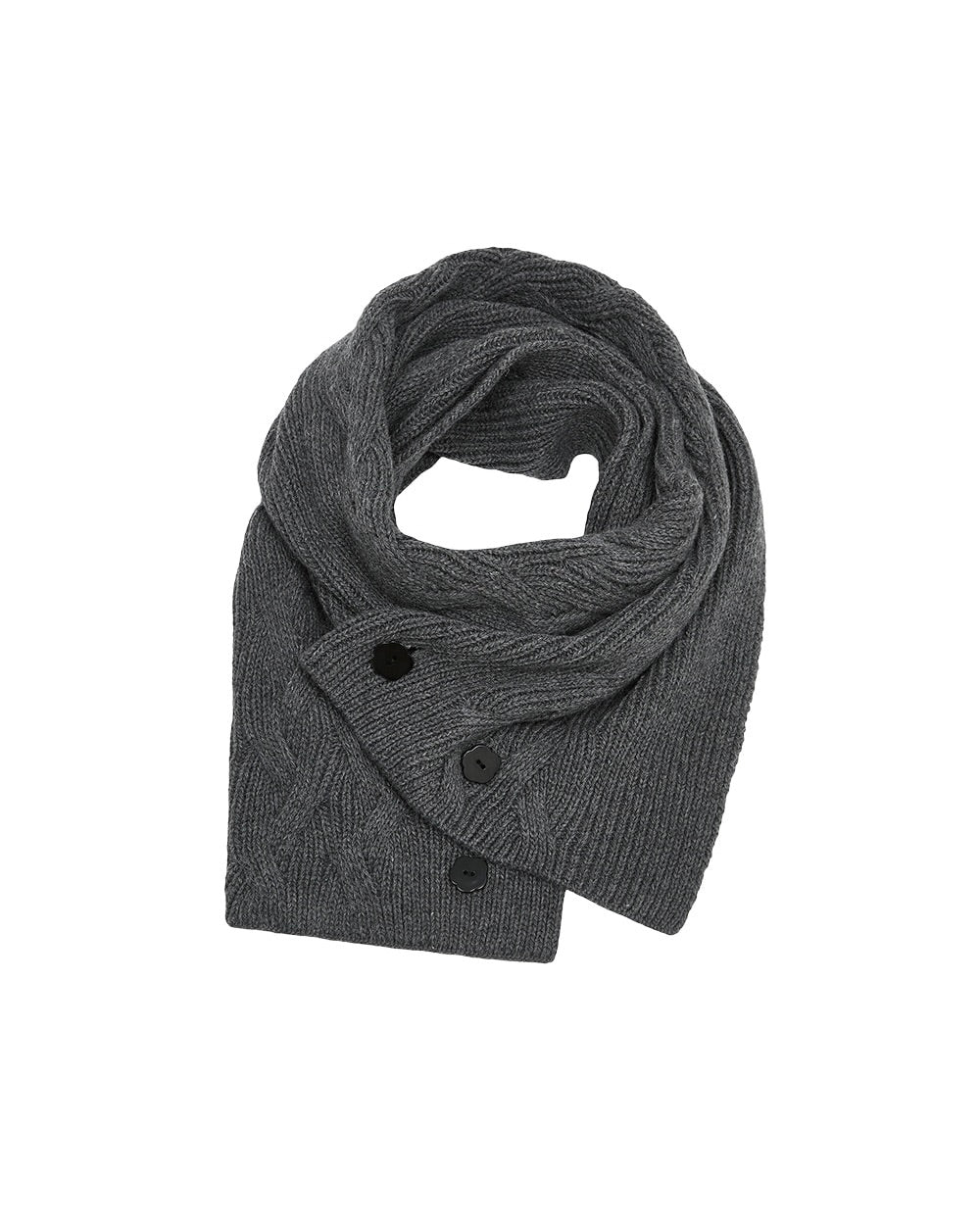 【TUOMIO】BUTTON WOOL KNIT MUFFLER