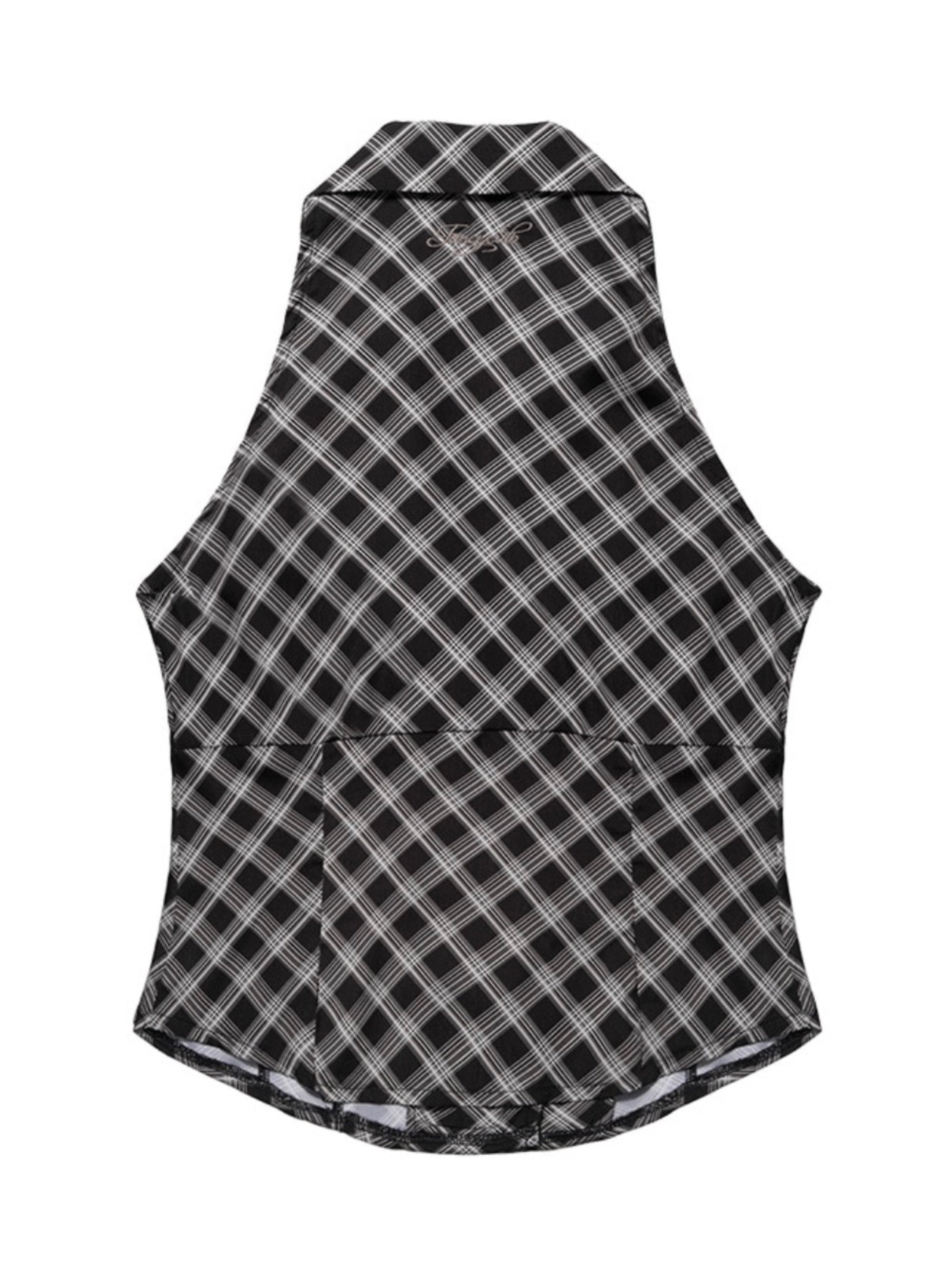 【FANCY CLUB】POCKET CHECK HALTERNECK TOP