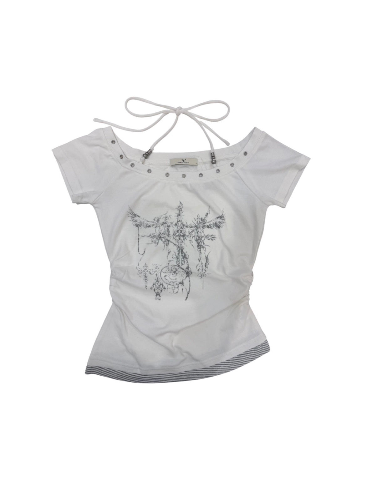 6/19 20:00発売 受注制【nmtc+】Anco Studded Halter Neck Tee (3color)