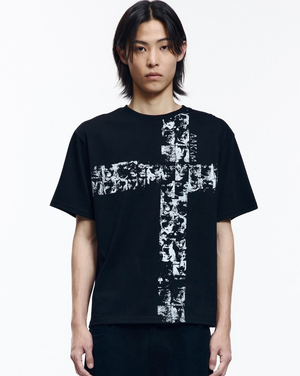 【AAKAM】Mosaic Cross Half Top