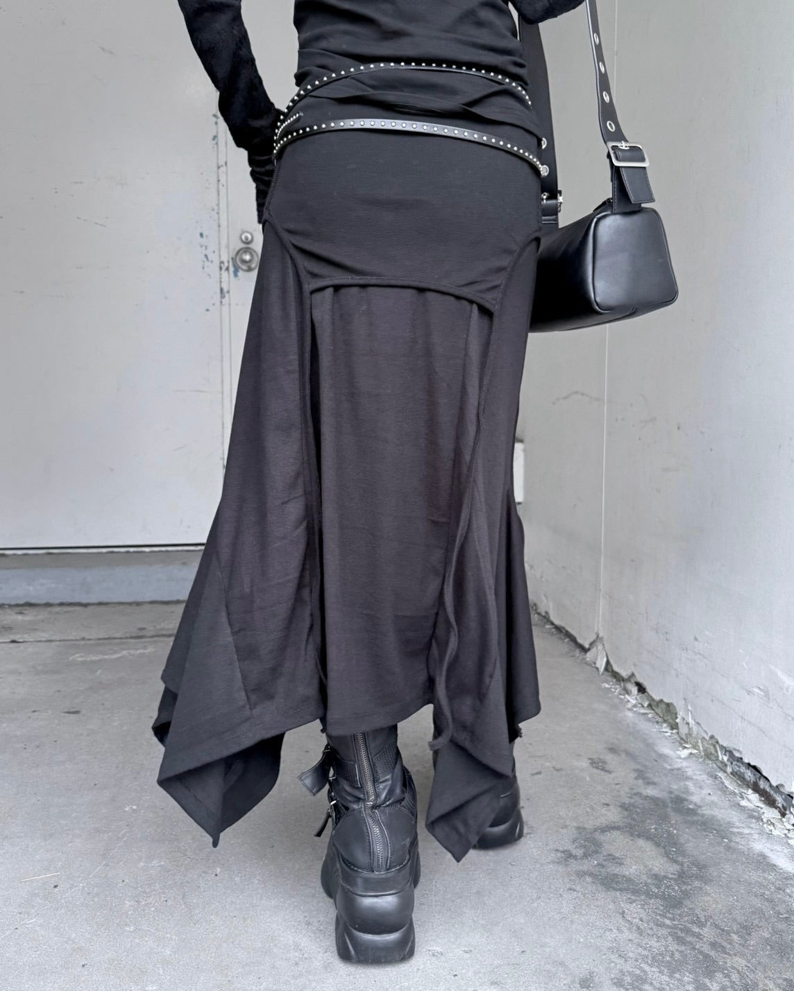受注制【nmtc+】Curve Layered Long Skirt (2color)