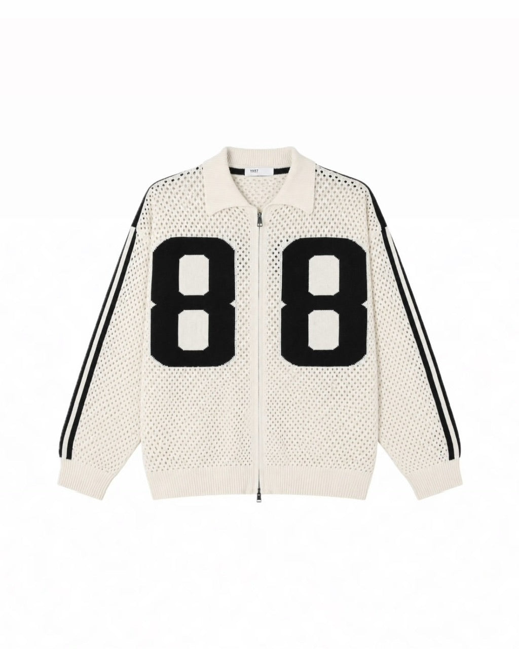 受注制【LUV CODE】mesh zip up knit (2color)