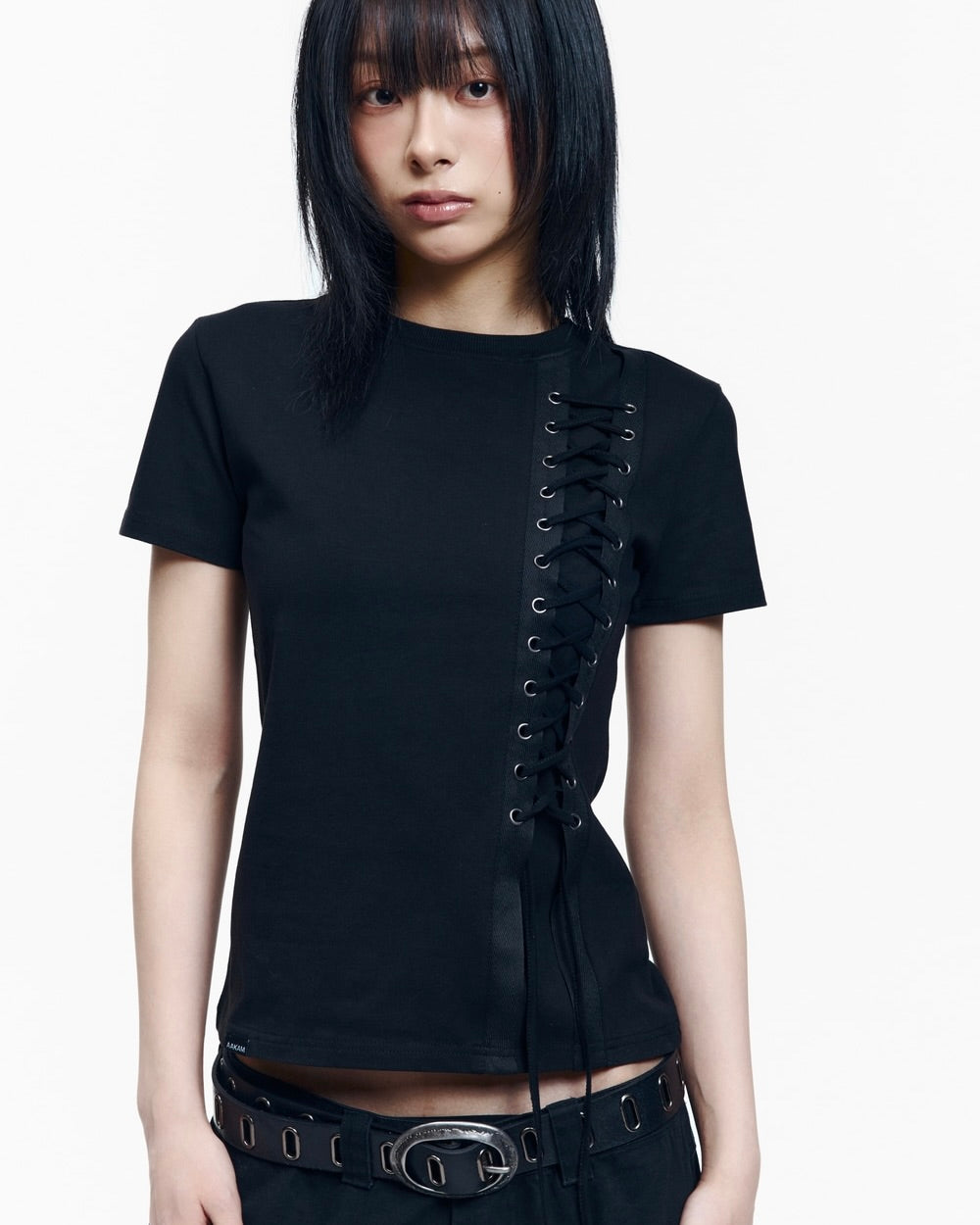 【AAKAM】Eyelet Corset Half Top