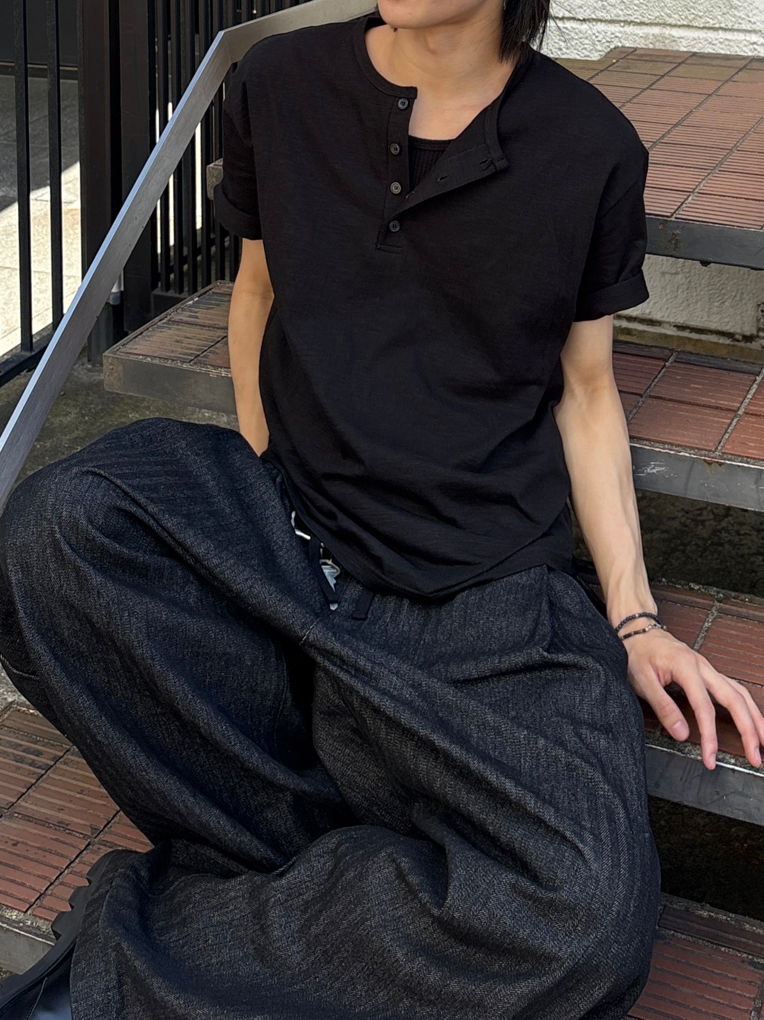 【youll】basic henley neck tee (2color)