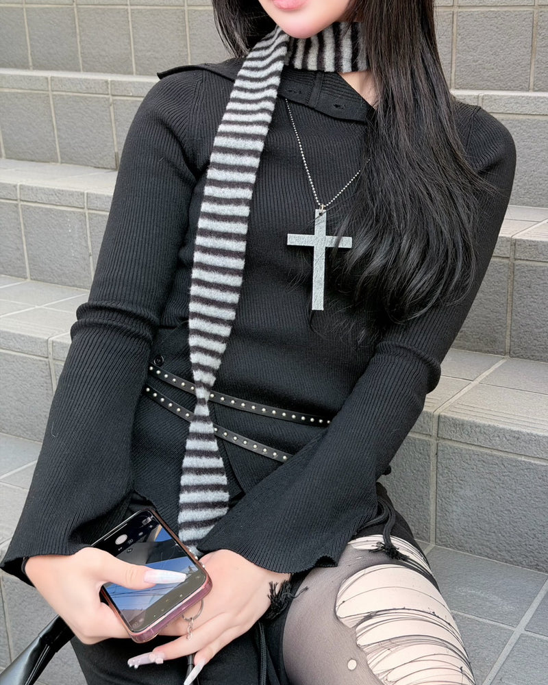 受注制【nmtc+】diagonal button knit (2color)