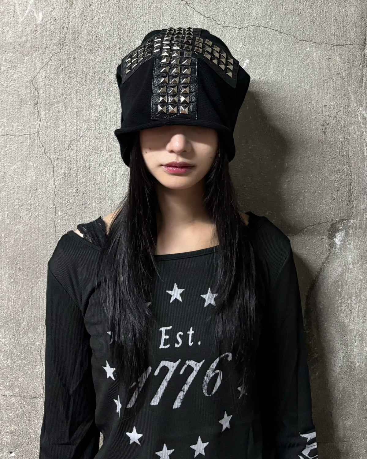 国際配送【Never mind the XU】CROSS STUDDED BEANIE